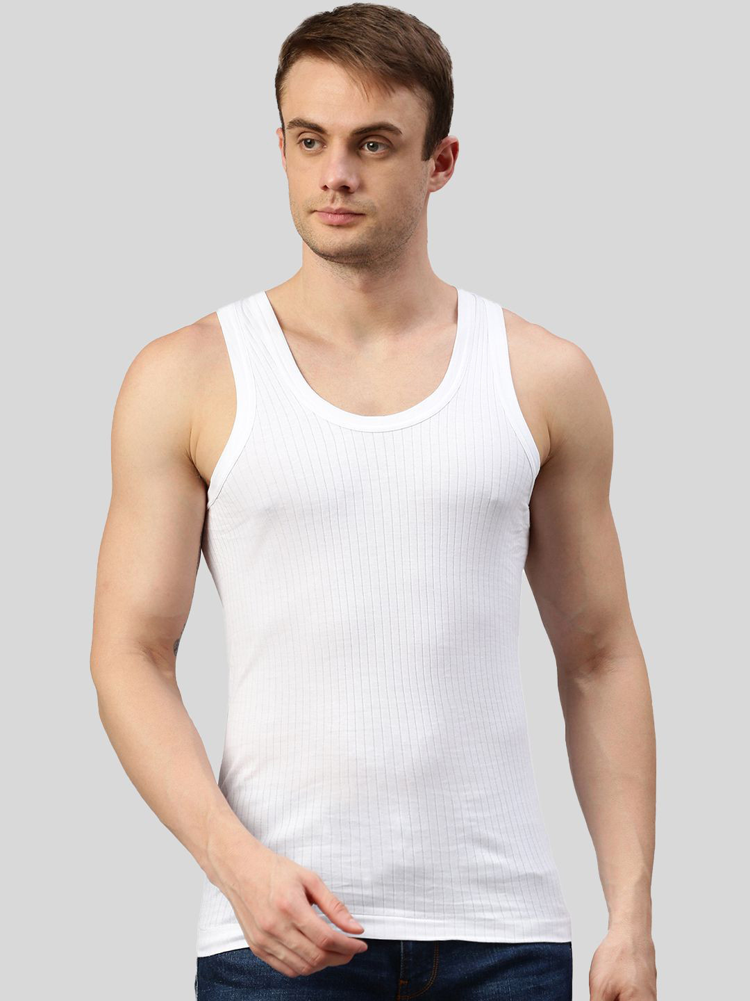SPORTO Cotton Sleeveless Under Shirt Vests SP-TR-PARKA VEST-WHT-XL-1P