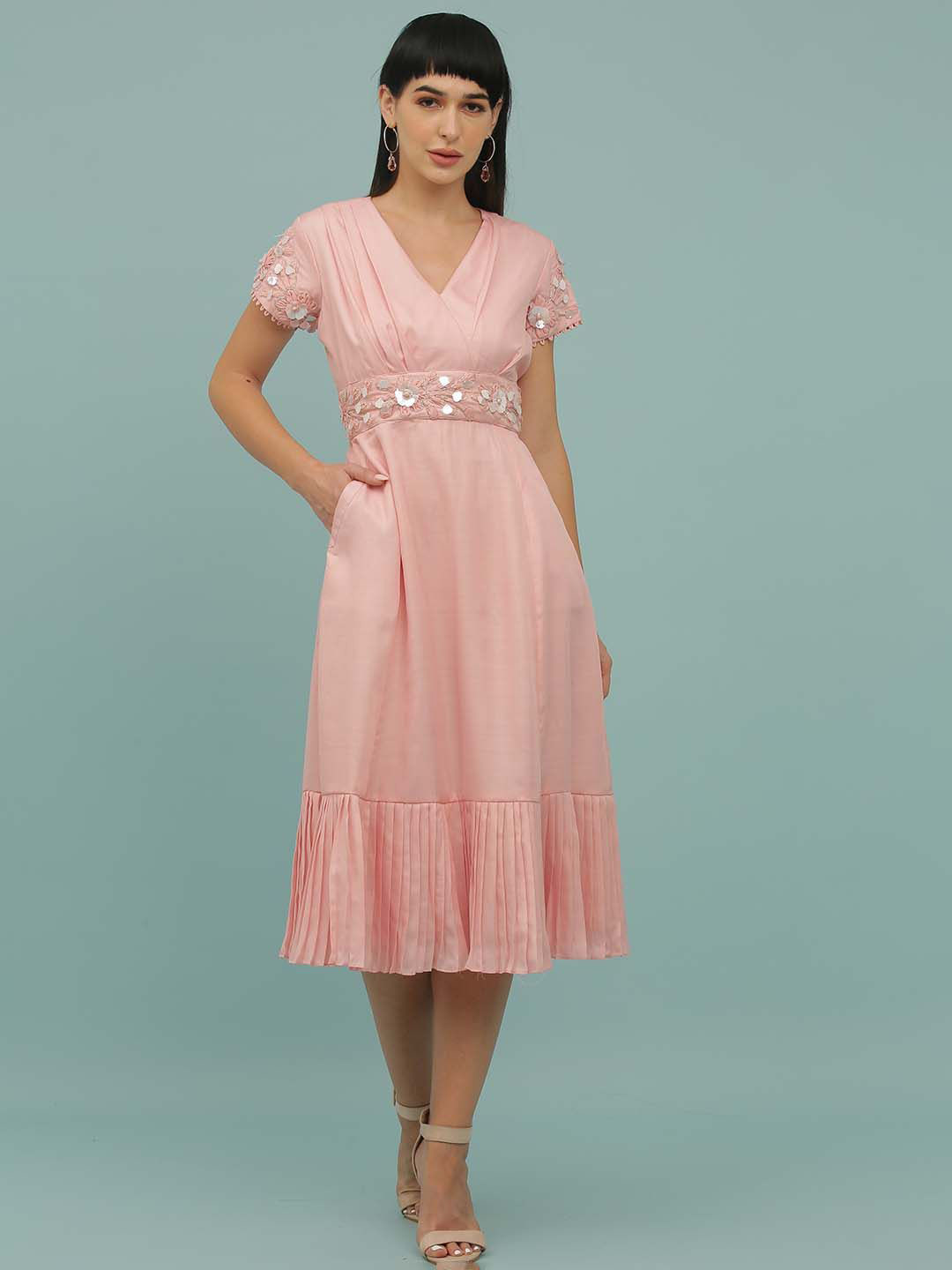 Sejal Kamdar Embellished Fit & Flare Midi Dress