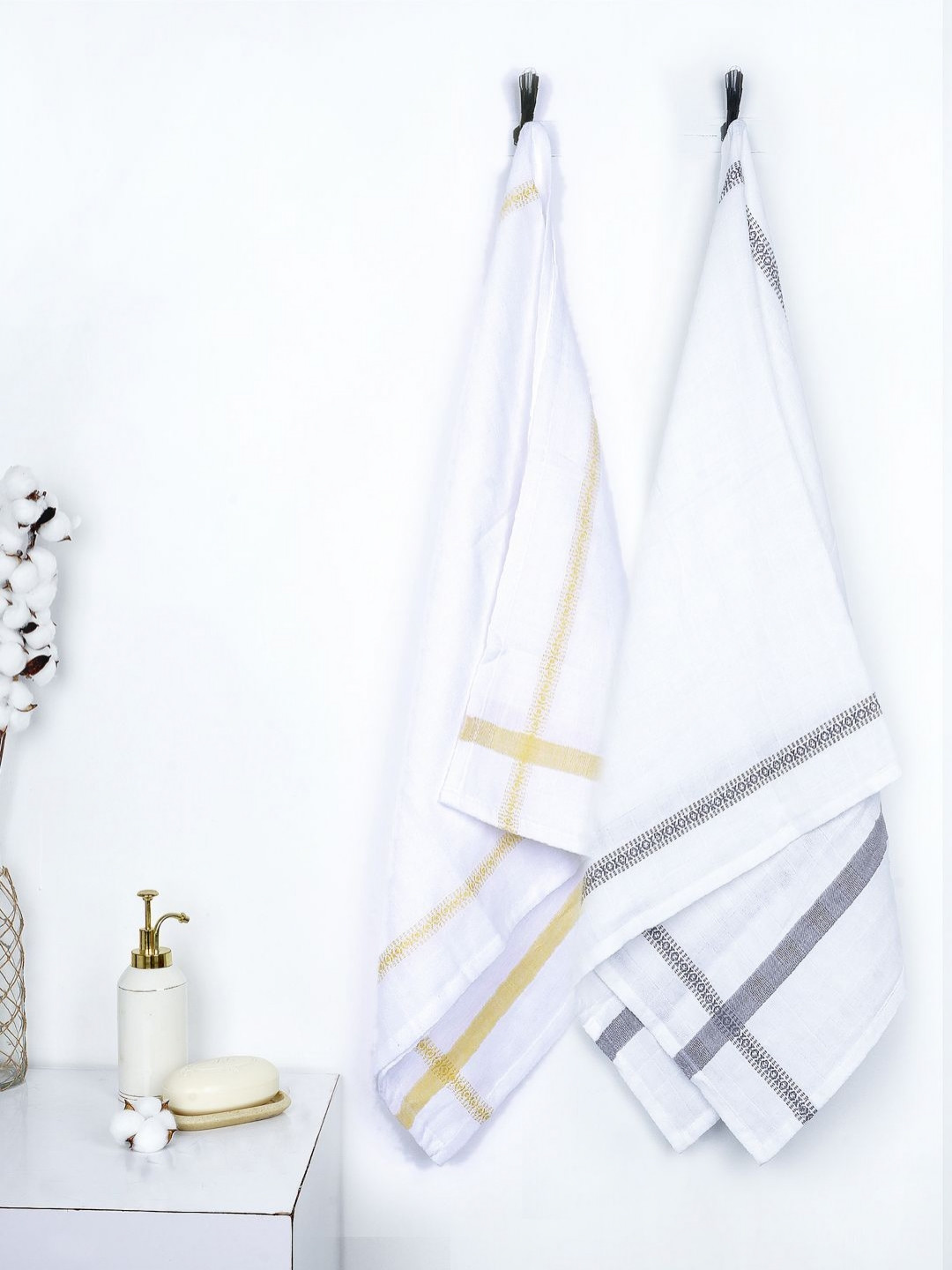 Thirsty Towel Yellow & Grey 2 Cotton 200 GSM Bath Towel