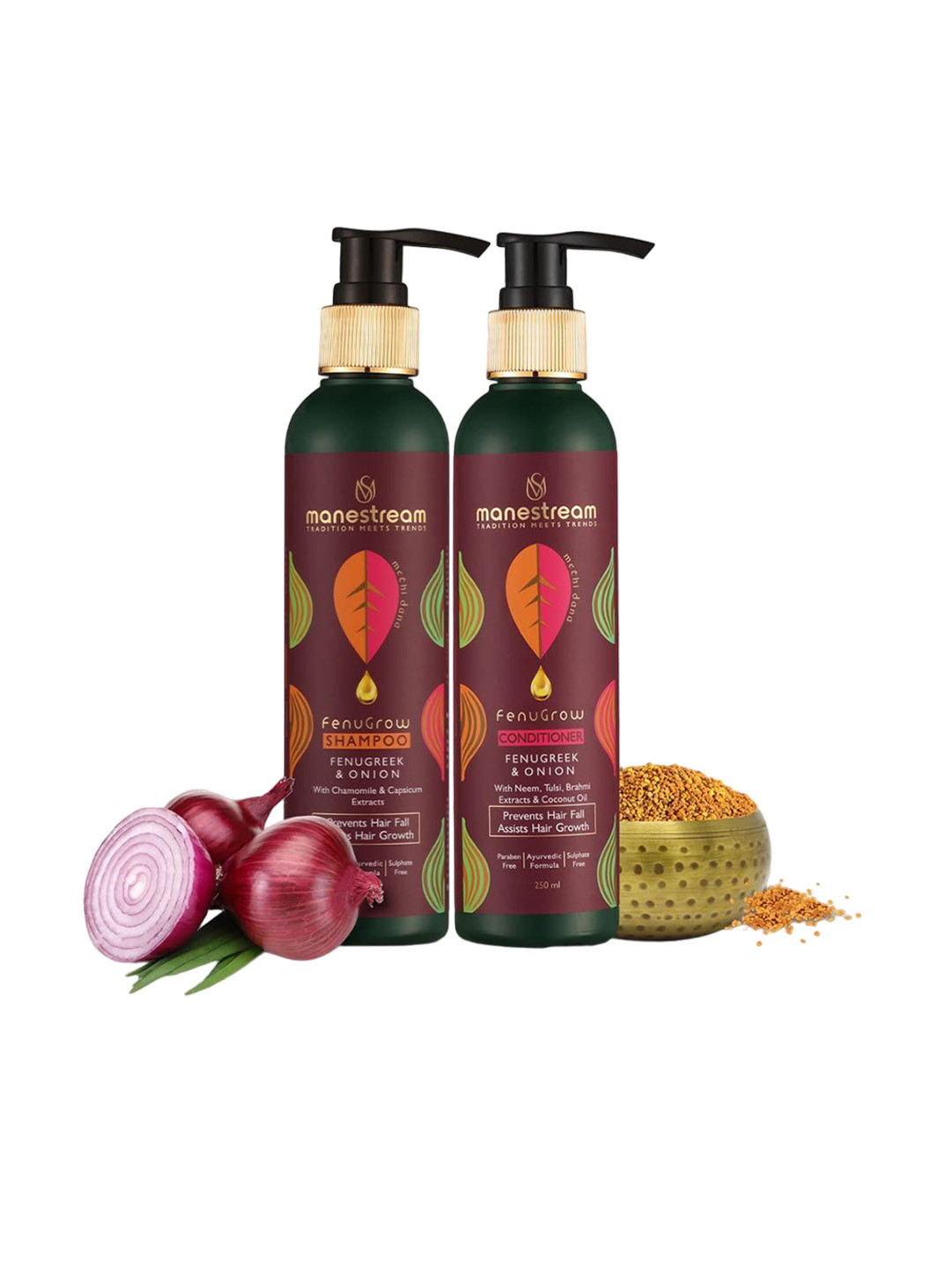 Manestream Set Of 2 Fenugrow Ayurvedic Hair Fall Treatment Shampoo & Conditioner-250MlEach