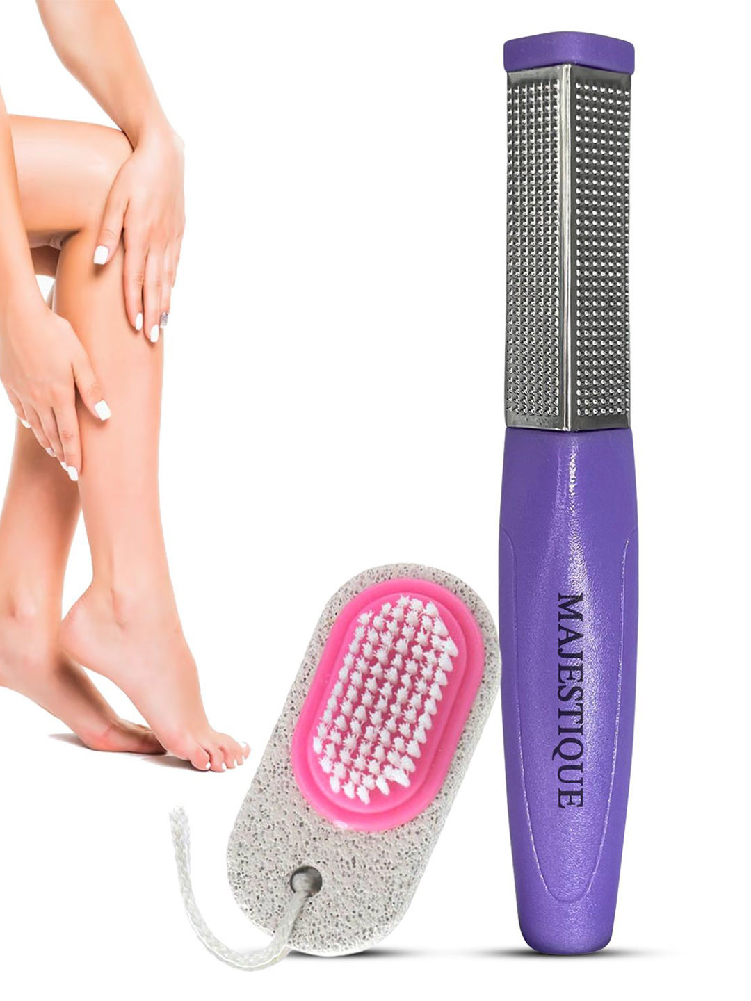 MAJESTIQUE Foot Scraper & Pumice Stone Pedicure Set