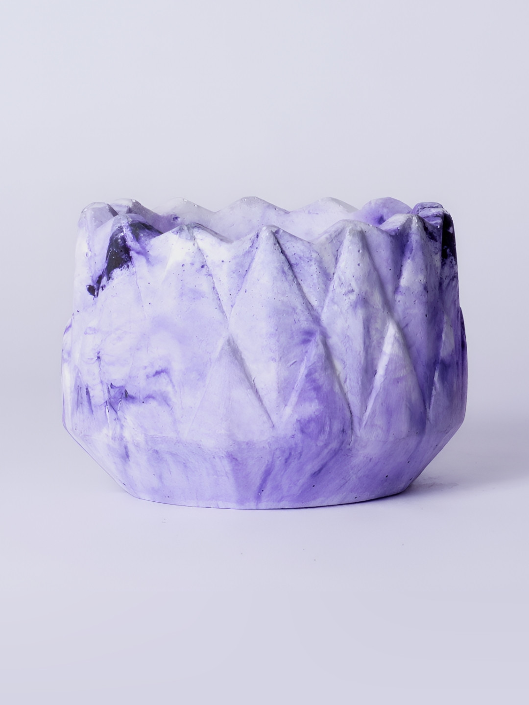 Greyt Pyne Purple Abstract Textured Cement Planter