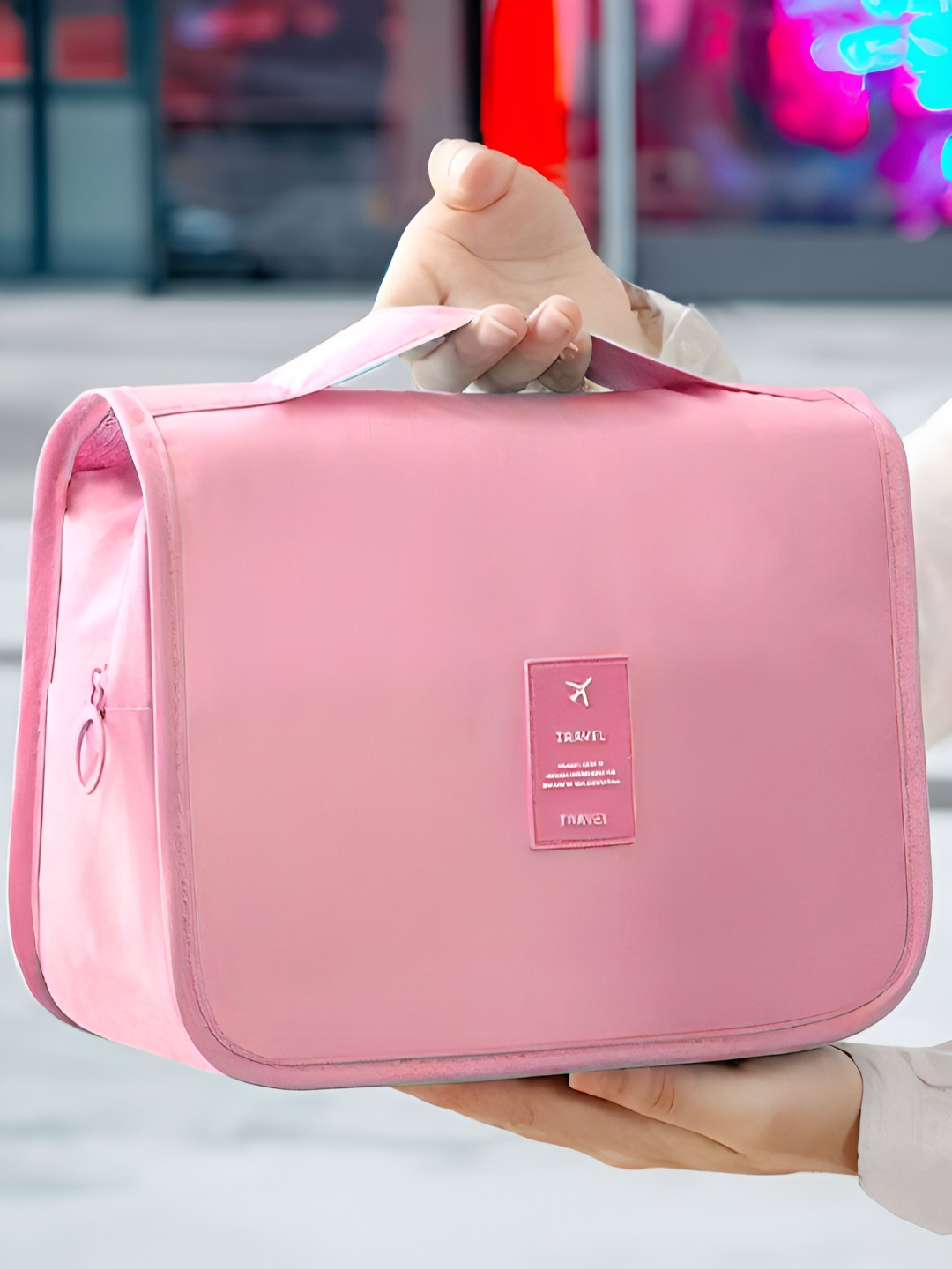 Aura Pink Set of 1 Water Resistant Makeup Organiser Organisers