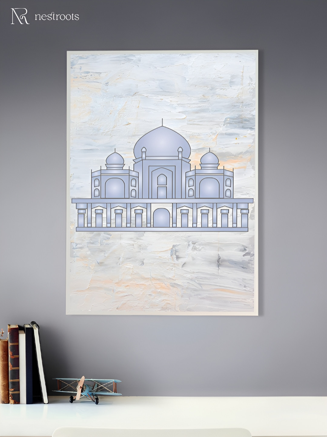 nestroots White & Grey Islamic Heritage Canvas Wall Art