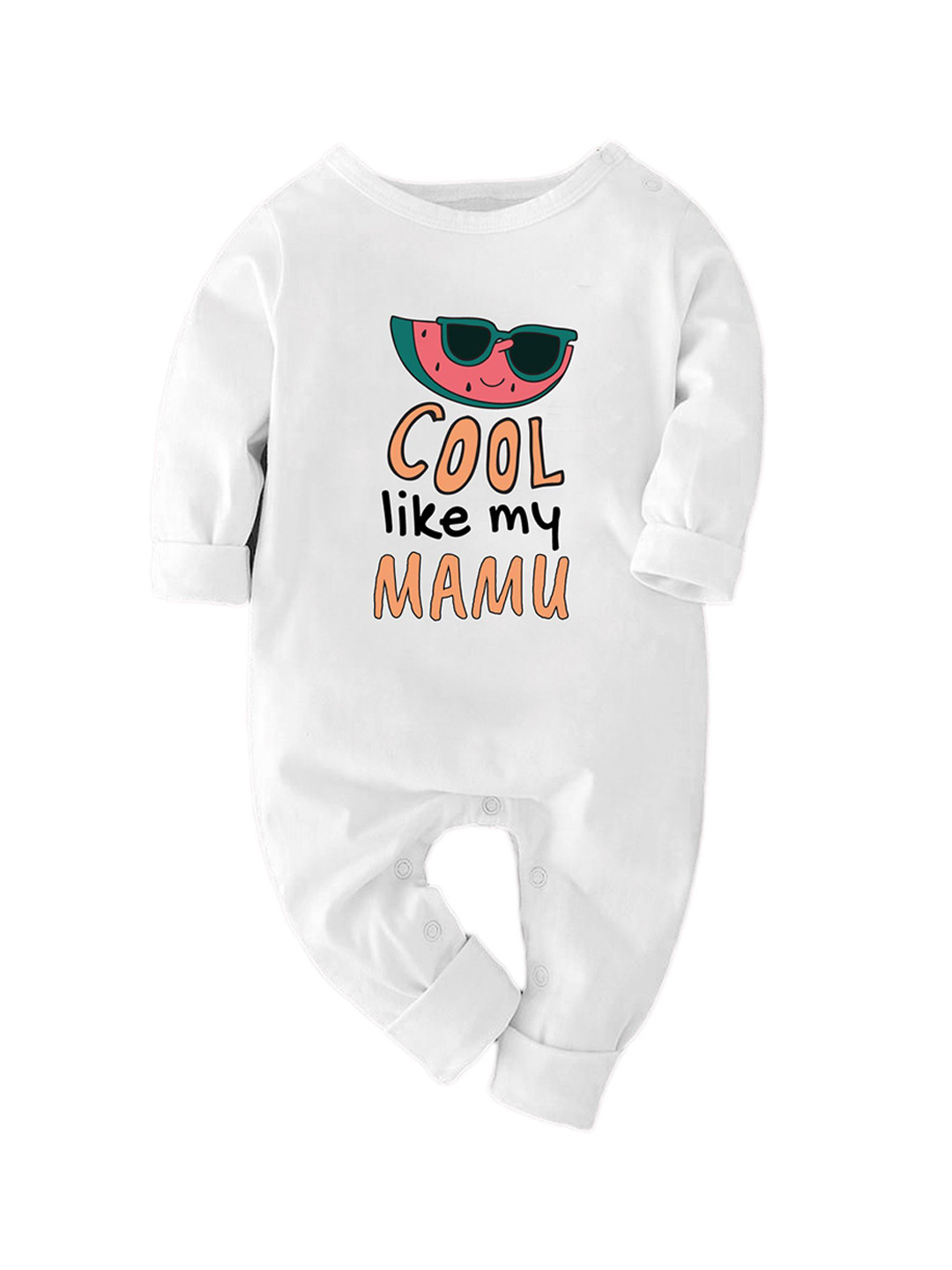 Zeezeezoo Infants Cool Like My Mamu Printed Cotton Romper