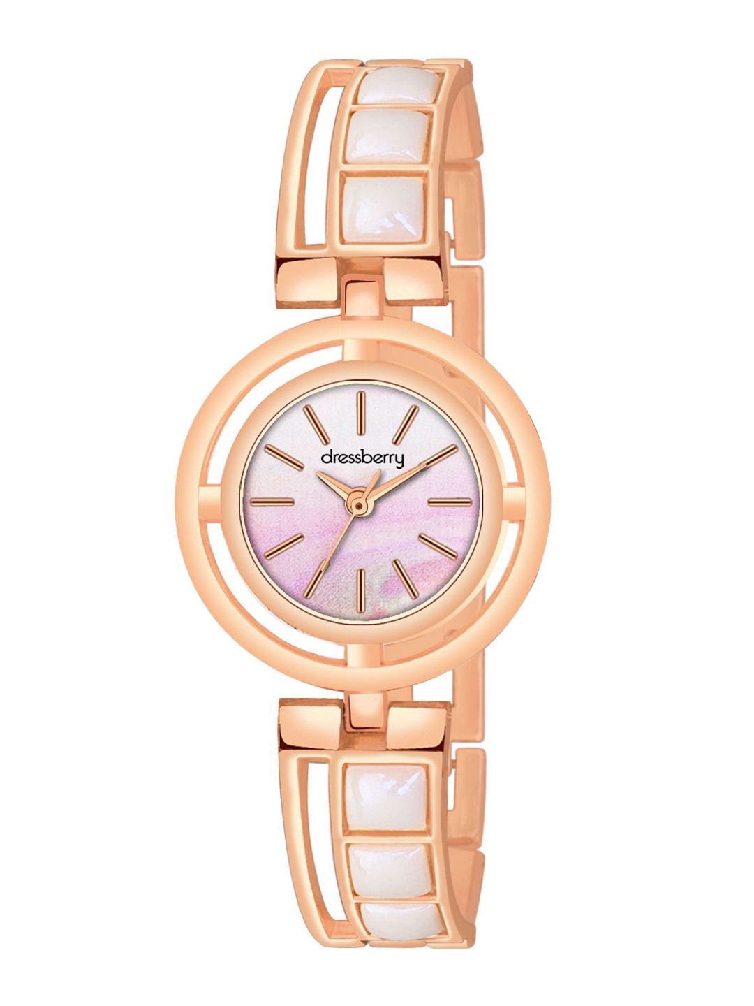 DressBerry Women Embellished Dial & Bracelet Style Straps Analogue Watch HOBDB-311-RG