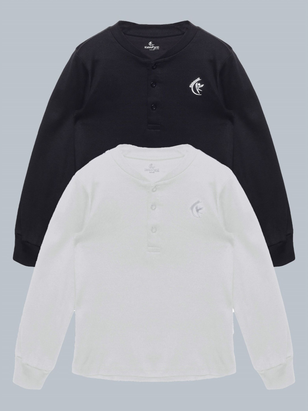 KiddoPanti Kids 2 Henley Neck Applique T-shirt