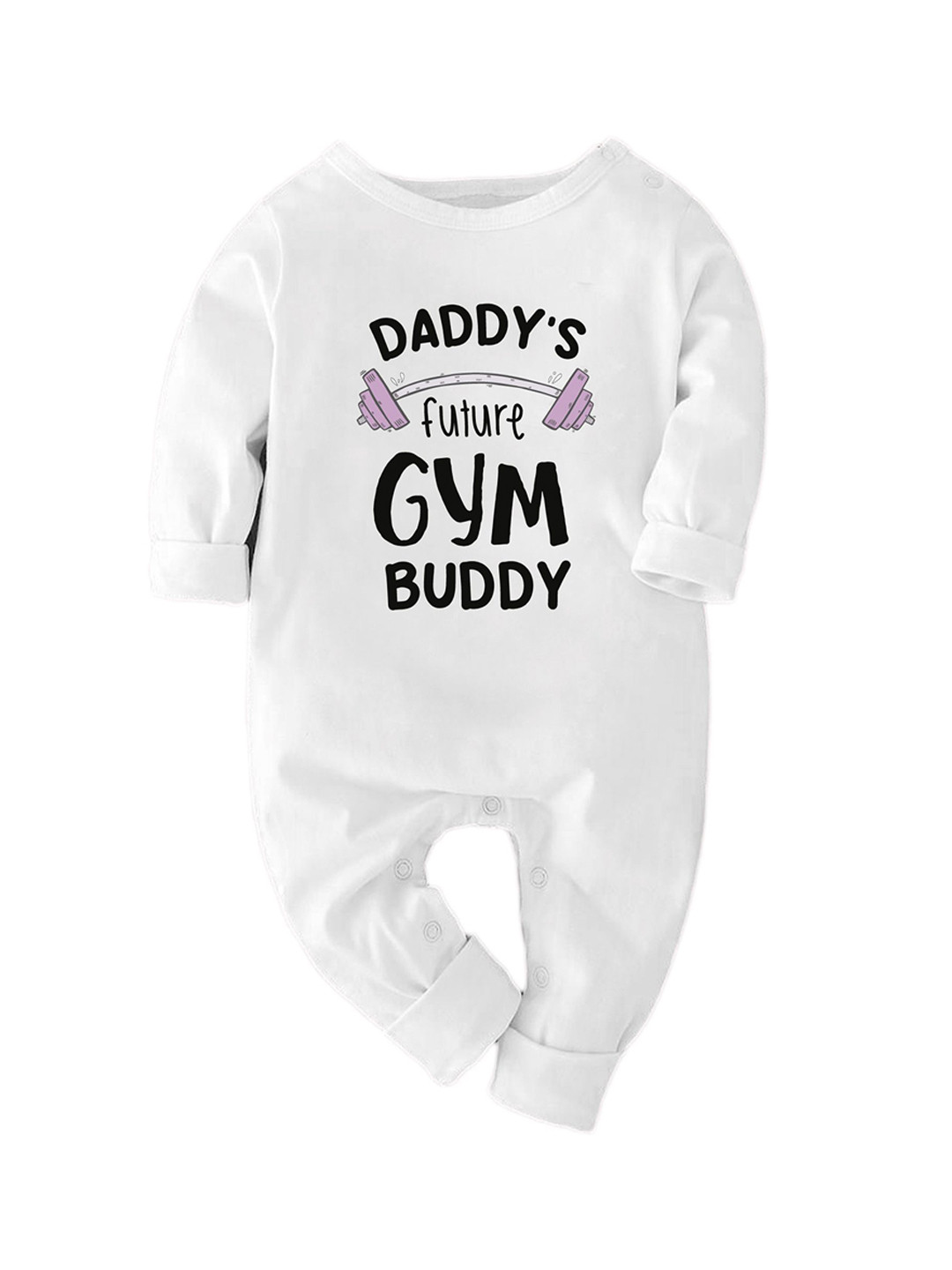 Zeezeezoo Infants Dad's Future Gym Buddy Printed Cotton Romper