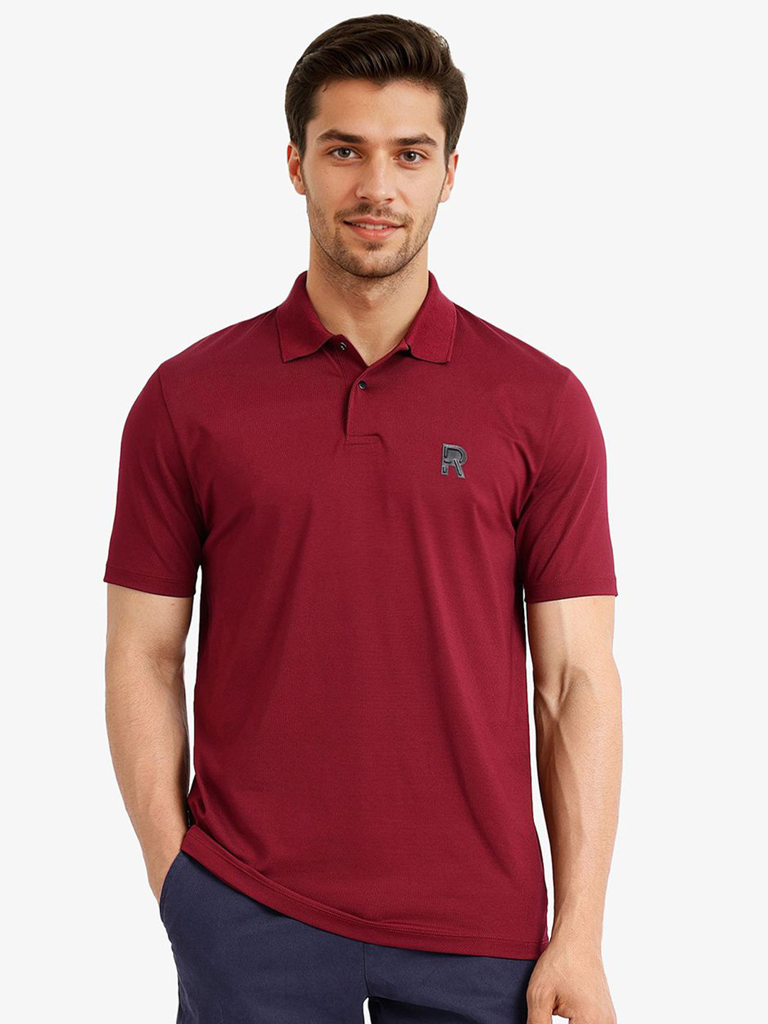 RARE RABBIT Men Polo Collar T-shirt