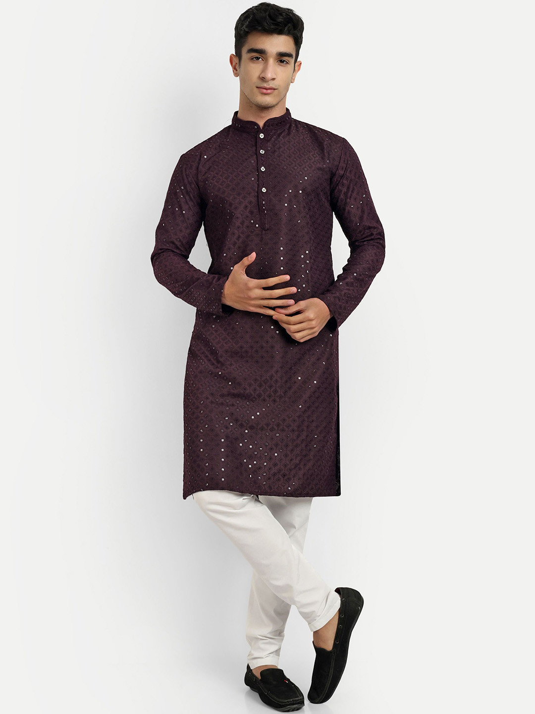 WELL TEX Men Thread Work Kurta