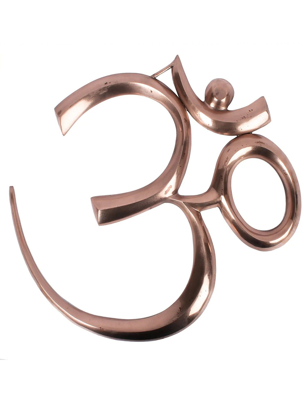Exotic India Om Copper Natural Elements Glossy Pooja Room Spiritual Wall Decor-19In