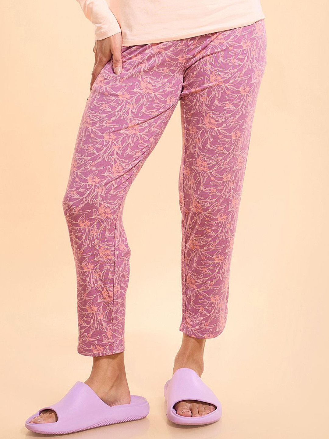 Enamor Essentials Mid Rise Relaxed fit Ankle-Length Lounge Pants - E048