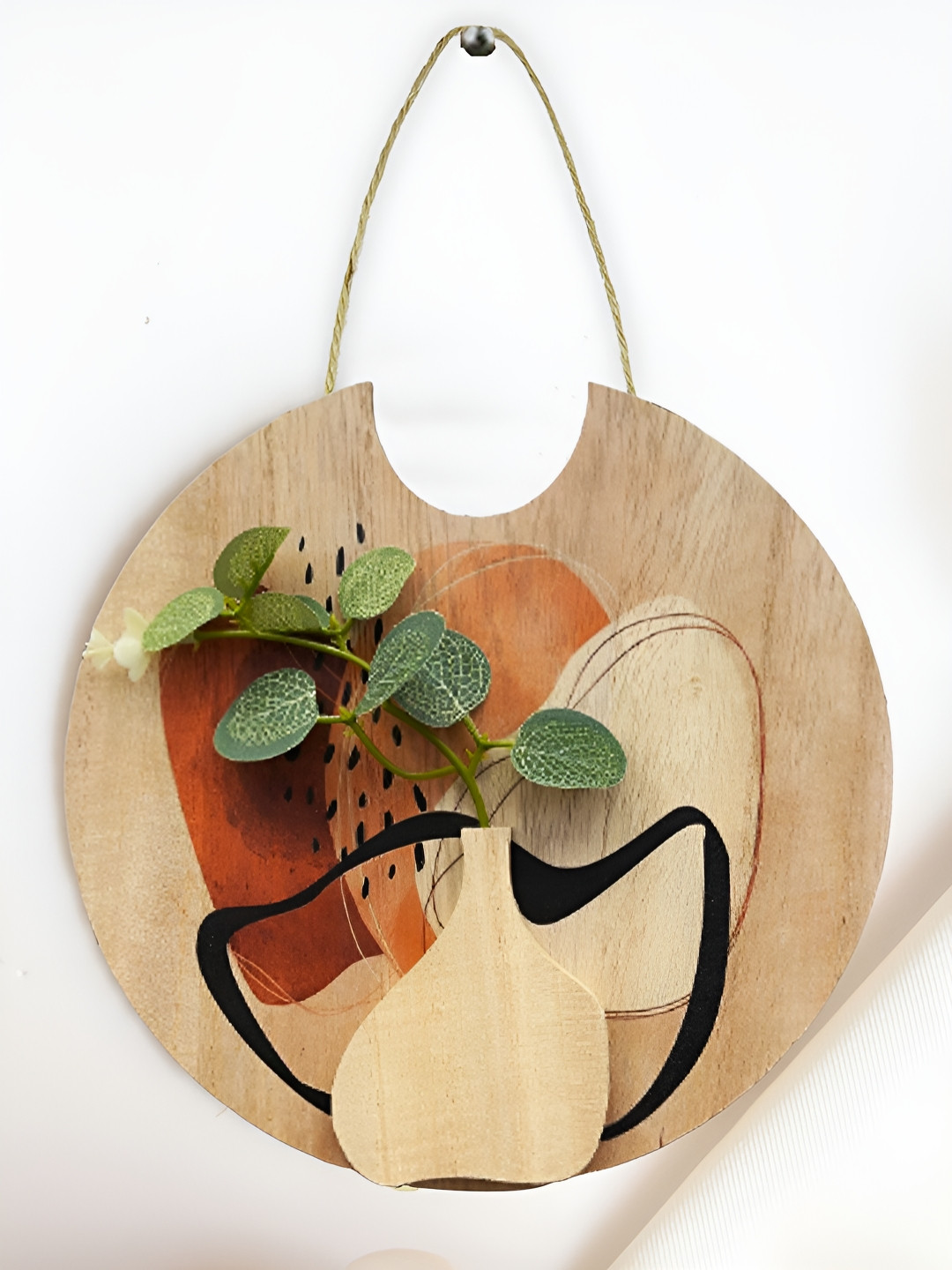 Art Street Vintage Style Boho Art Wall Hanging With Artificial Plant