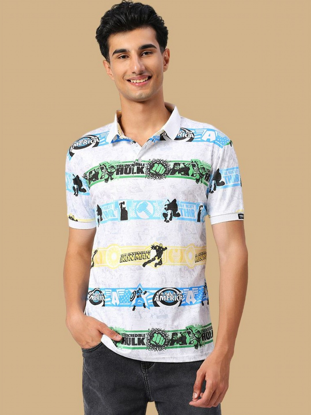 Wear Your Opinion Men Premium All Over Printed Polo Collar Neck T-shirt