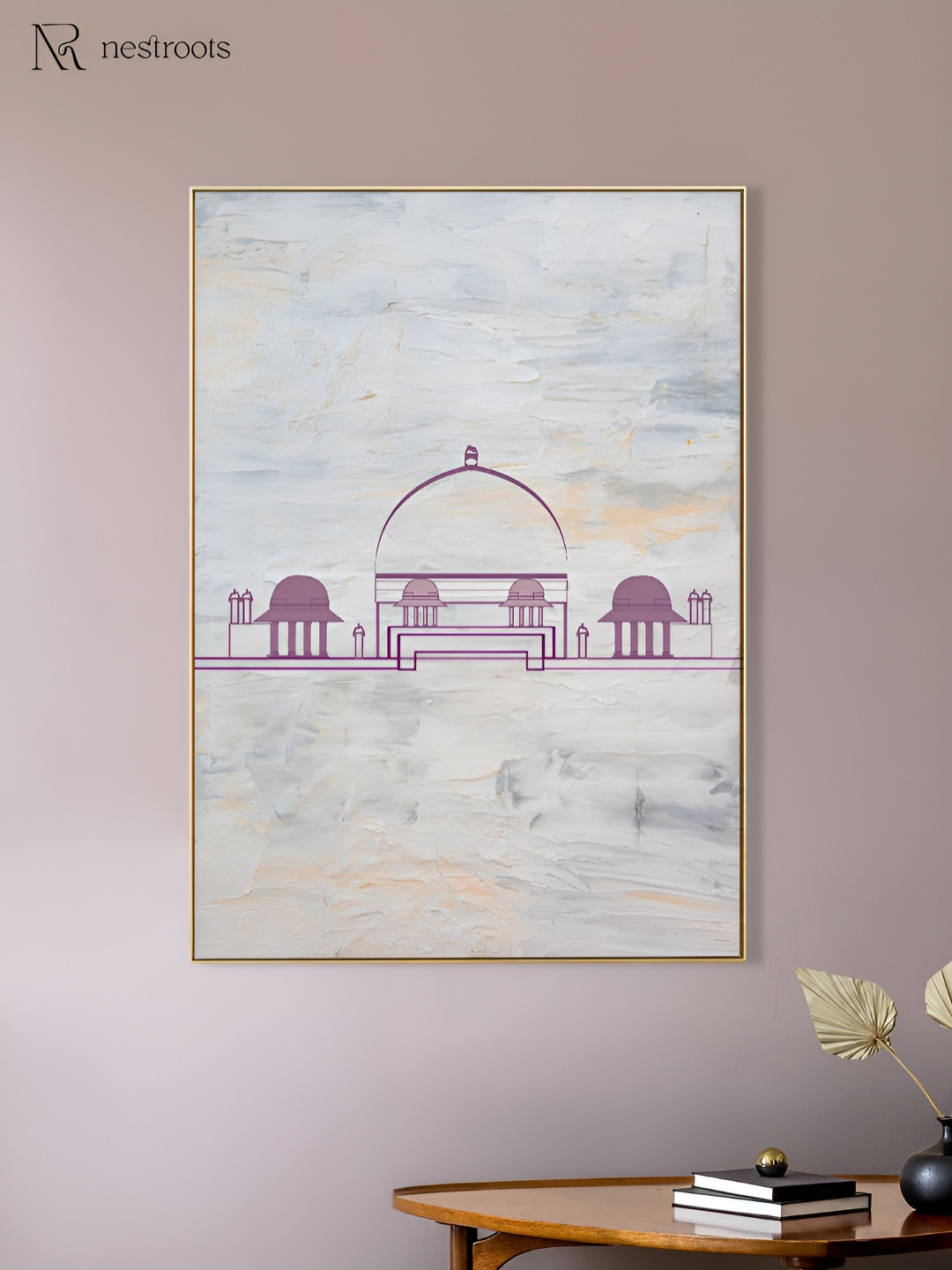 nestroots White & Purple Islamic Heritage Eid Edition Canvas Wall Art