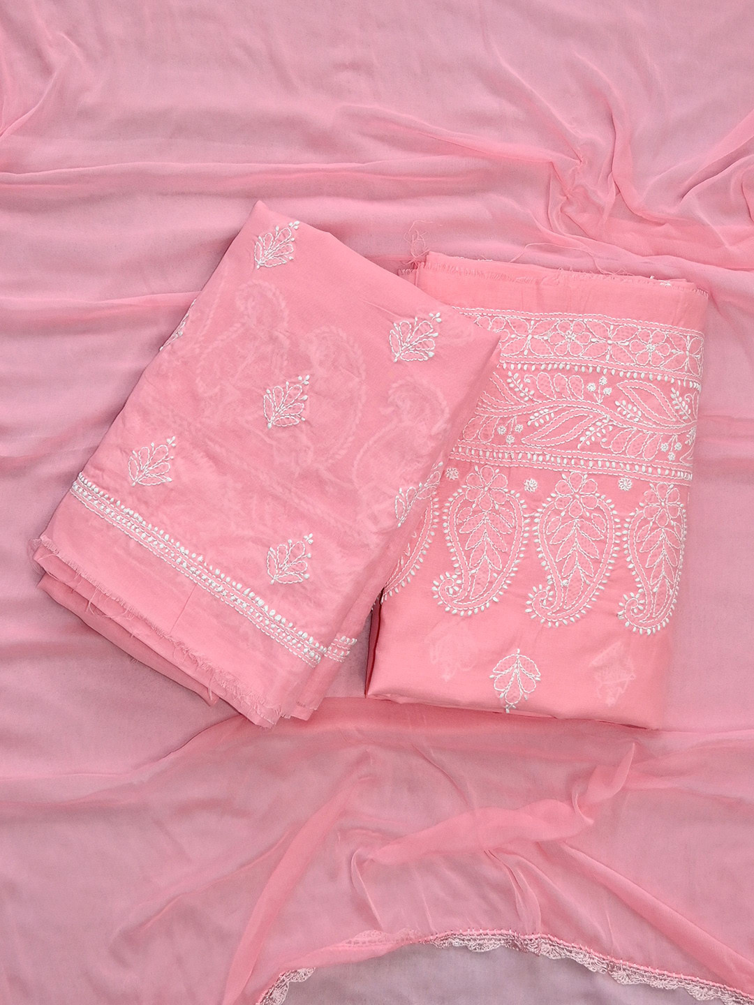 Seva Chikan Embroidered Unstitched Dress Material