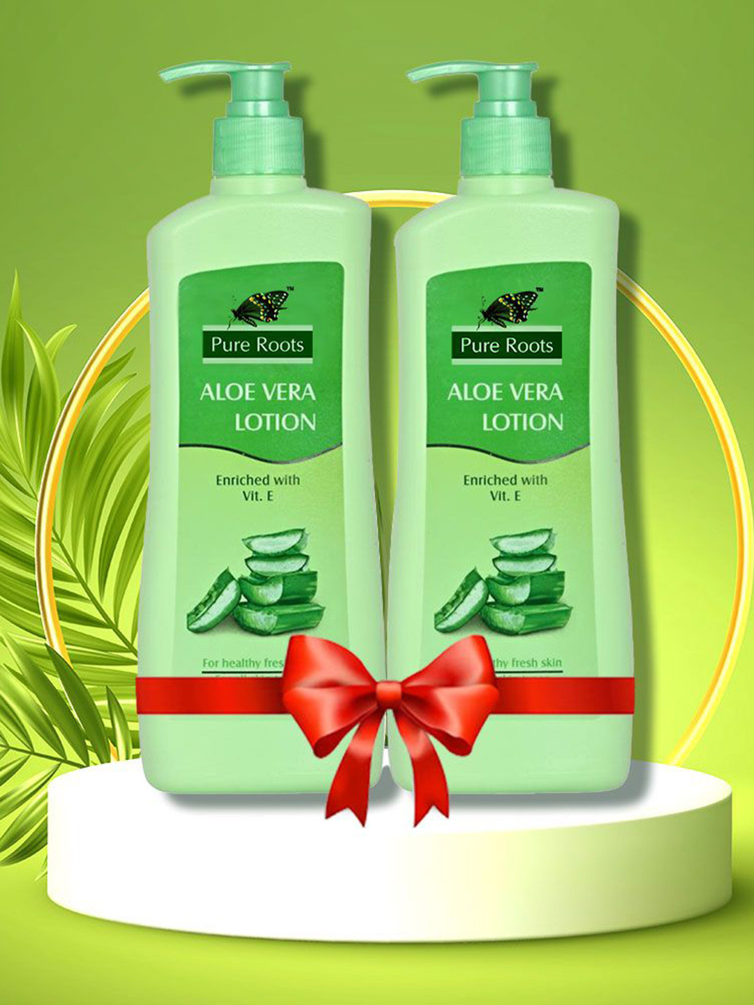 pure roots Set Of 2 Aloe Vera Lotion With Vitamin E - 300ml Each