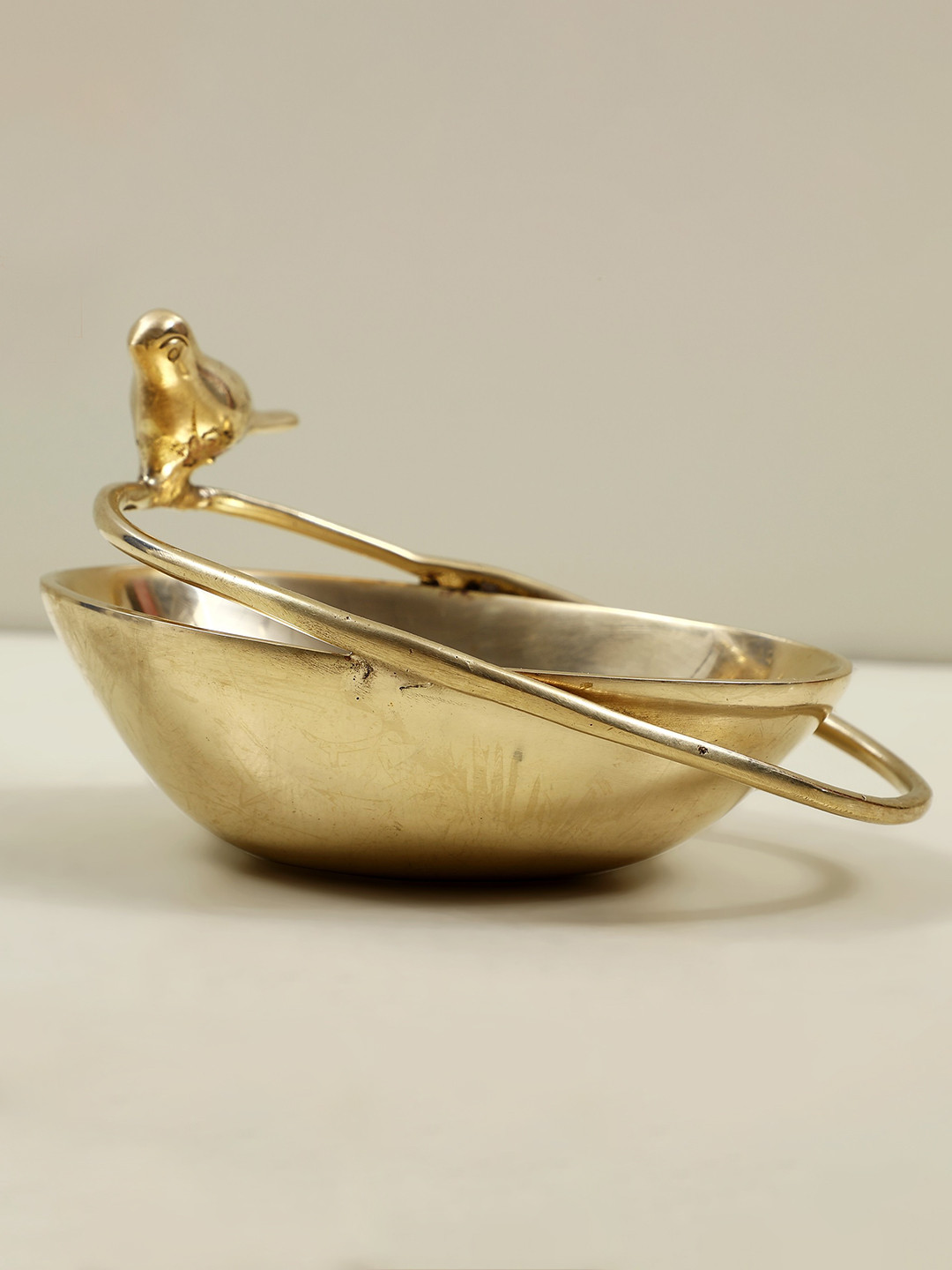 Exotic India Brass Small Bowl with Bird (Indian Kitchen and Dining Utensils)