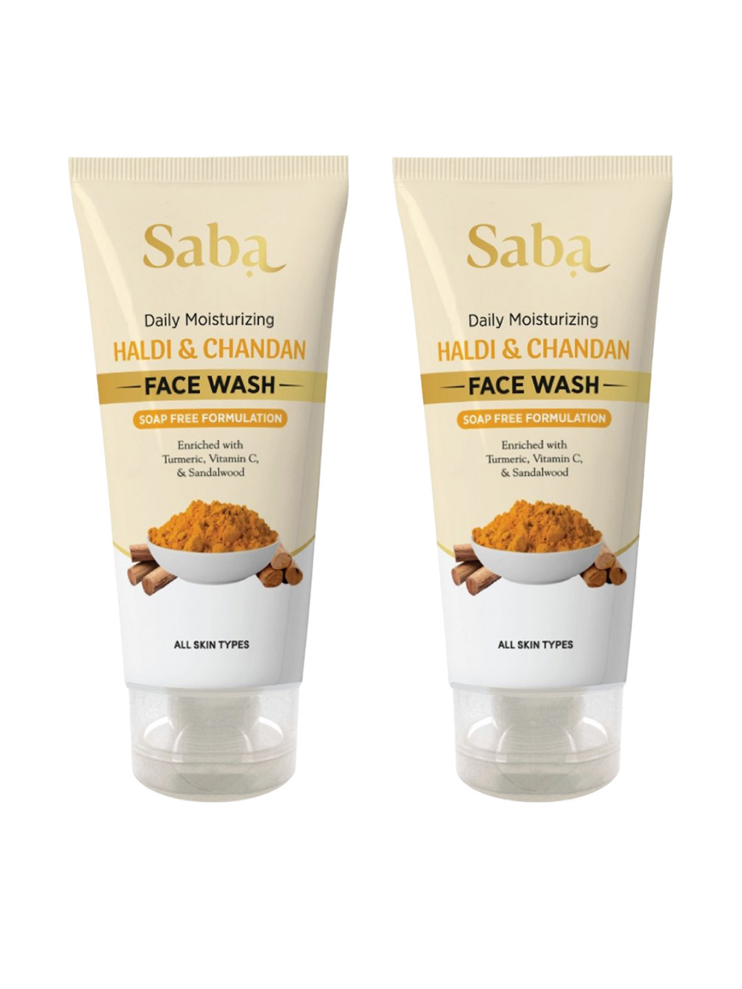 Saba Set Of 2 Daily Moisturizing Haldi & Chandan Face Wash - 100ml Each