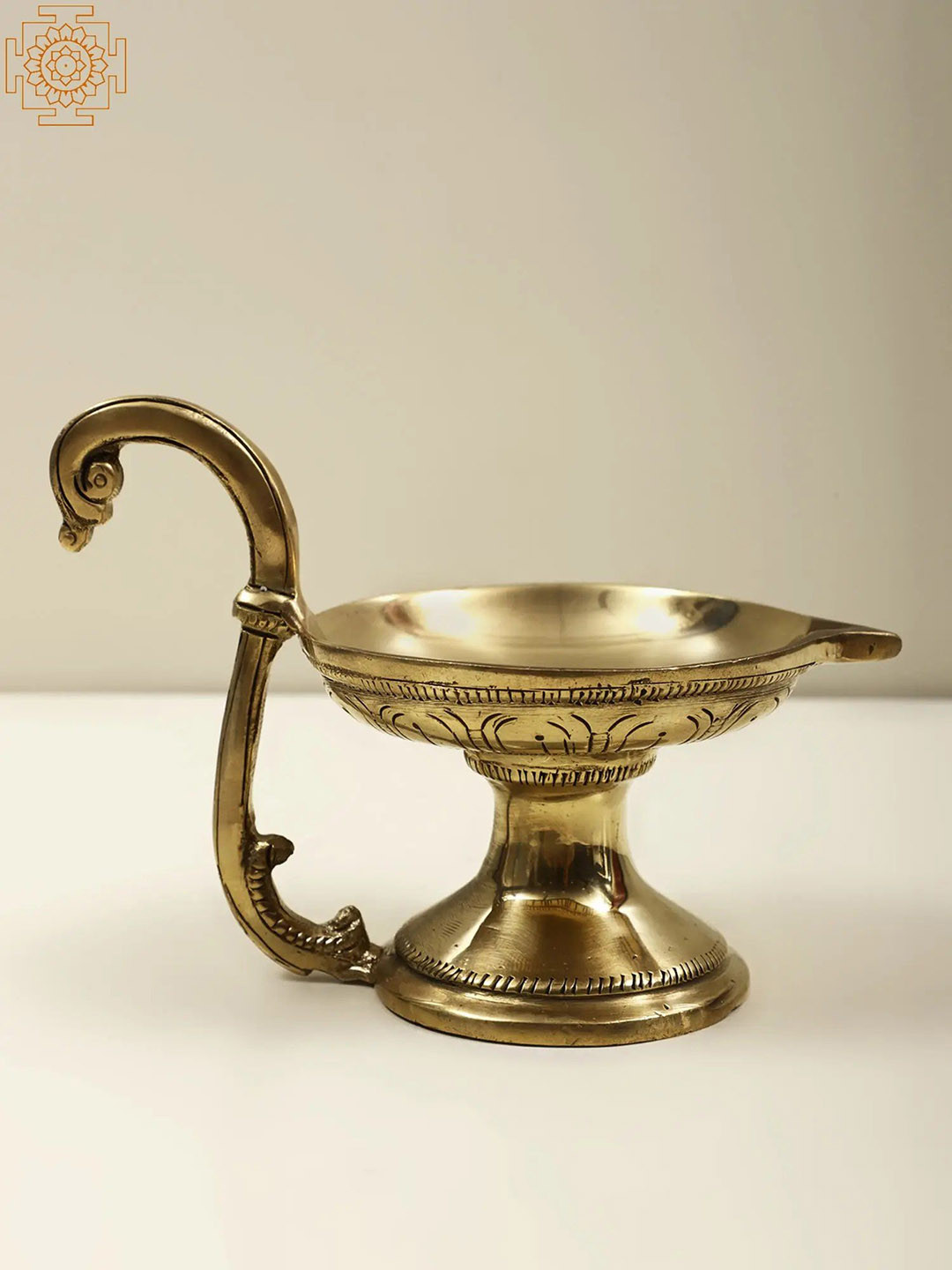 Exotic India Brass Handheld Aarti Diya