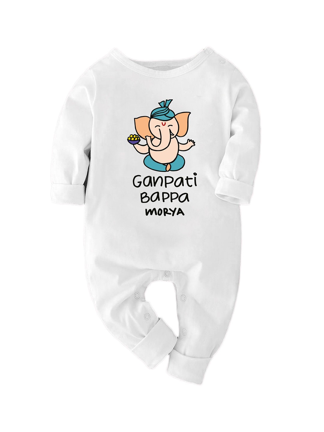 Zeezeezoo Infants Ganpati Bappa Moriya Printed Cotton Romper