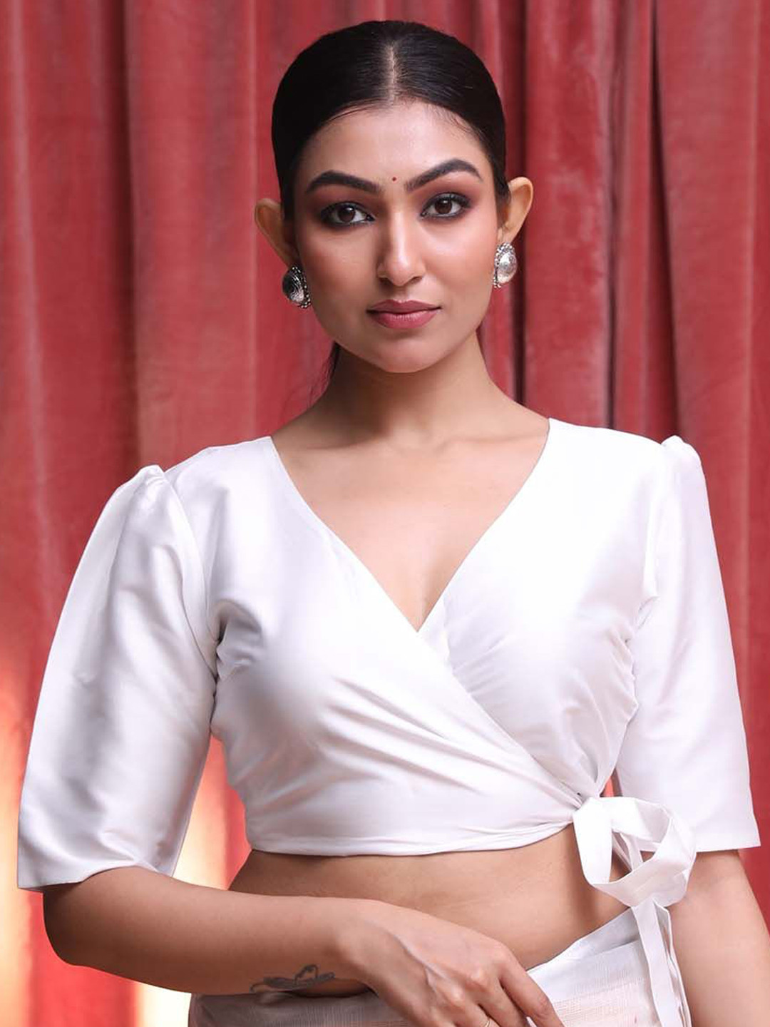 Indethnic V-Neck Saree Blouse