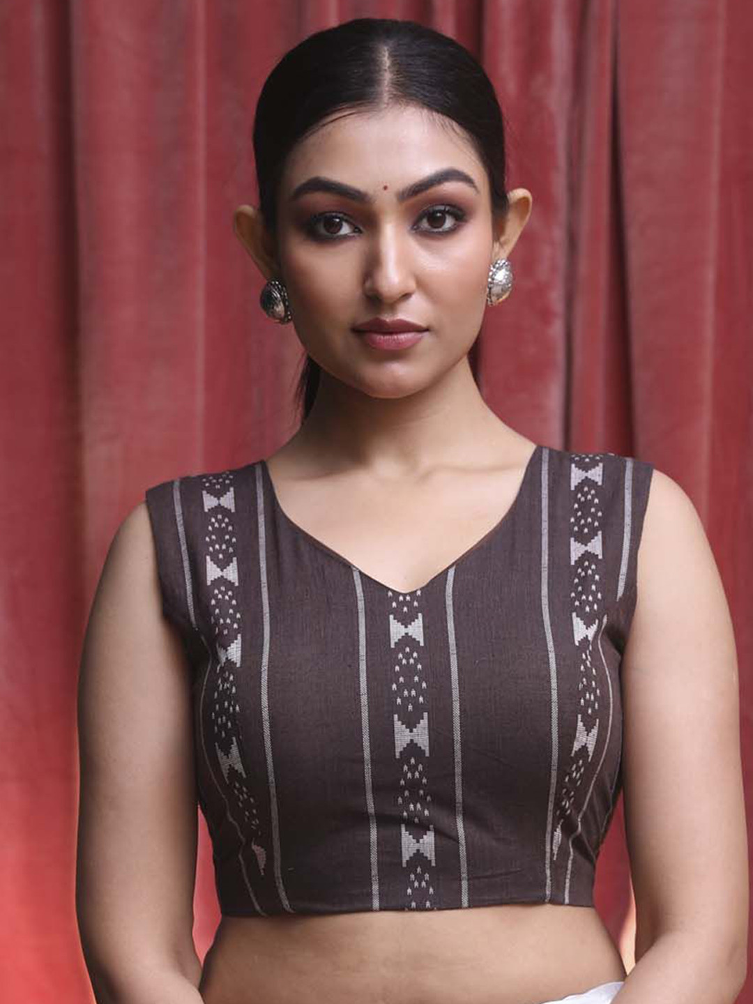 Indethnic Ikkat Saree Blouse