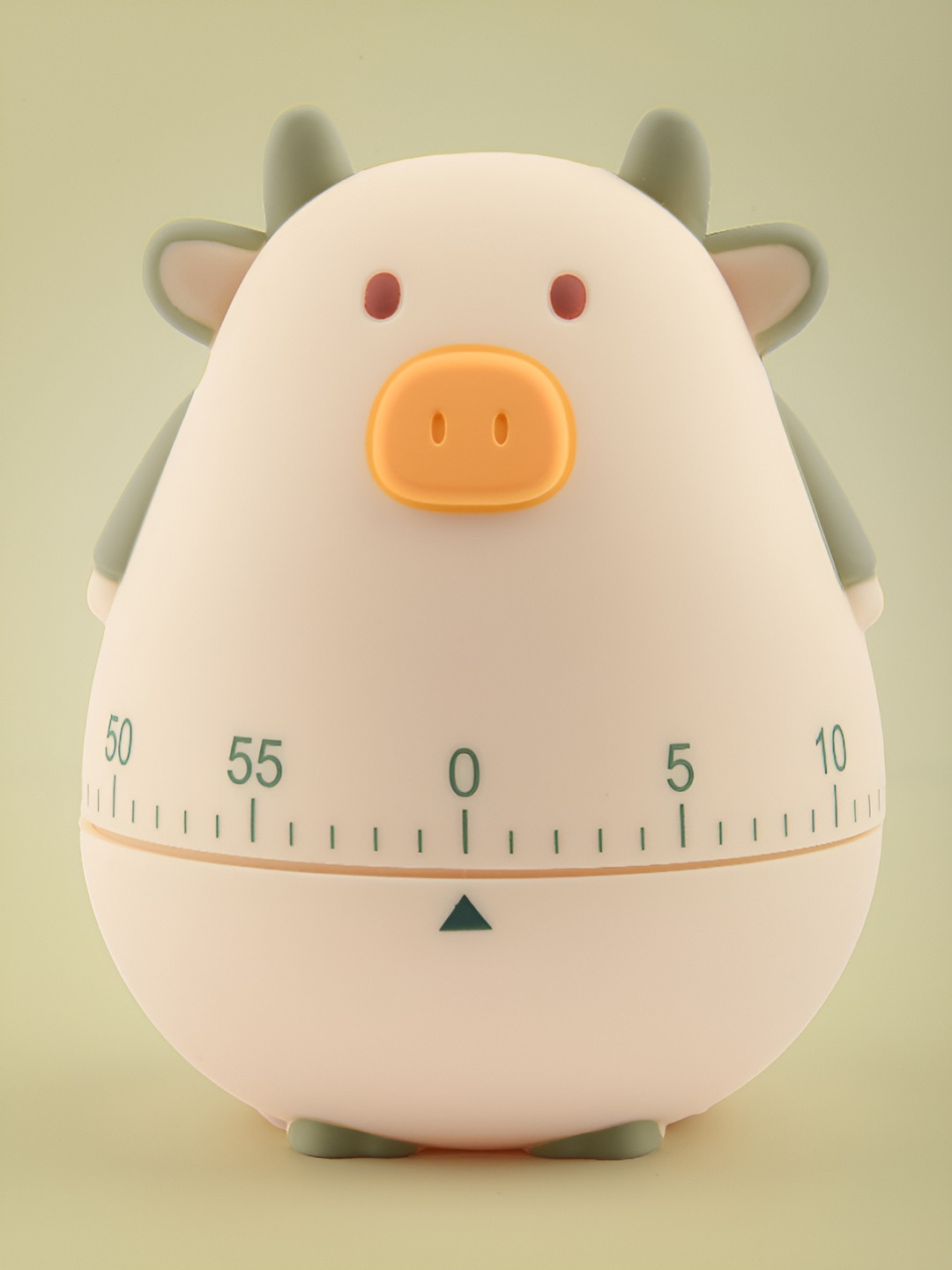 COMICSENSE Cream-Coloured & Green Colourblocked Animal Shaped Traditional Alarm Clock