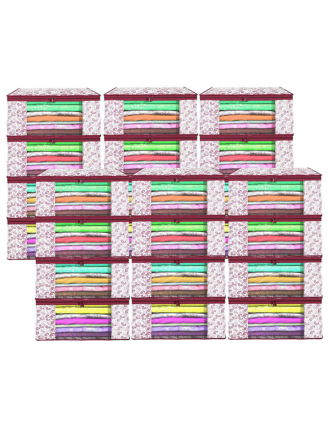 Kuber Industries Maroon Set of 24 Regular Drawer Organiser Organisers