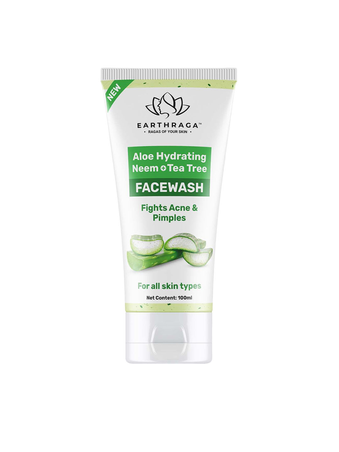 Earthraga Aloe Hydrating Neem & Tea Tree Face Wash For Acne & Pimples - 100ml