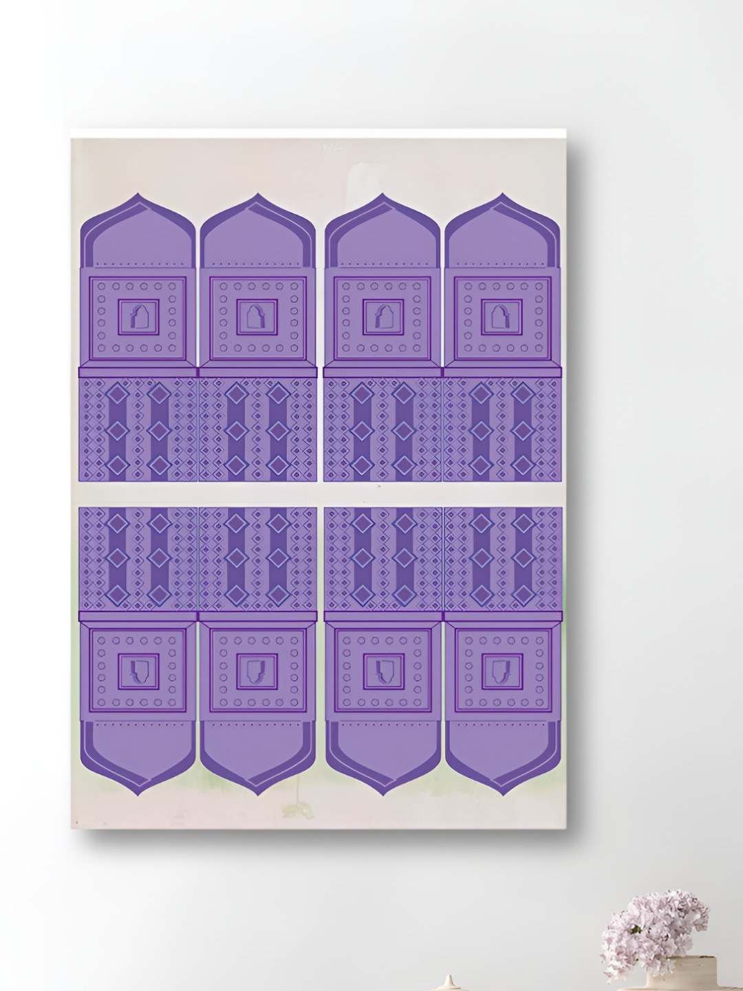 nestroots Purple & Off White Islamic Tomb Canvas Abstract Wall Art