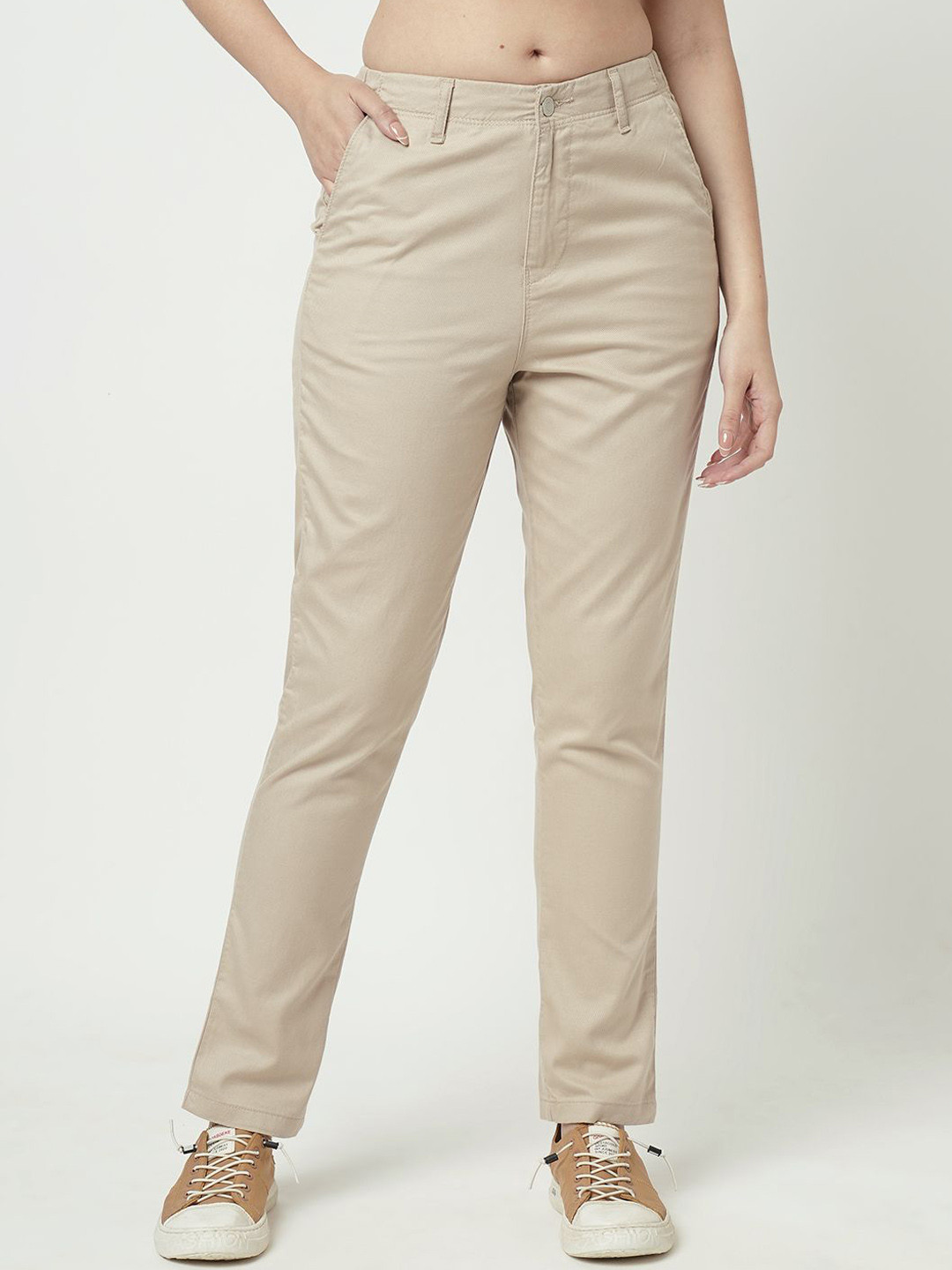 Kraus Jeans Women Relaxed Straight Leg Slim Fit Trousers