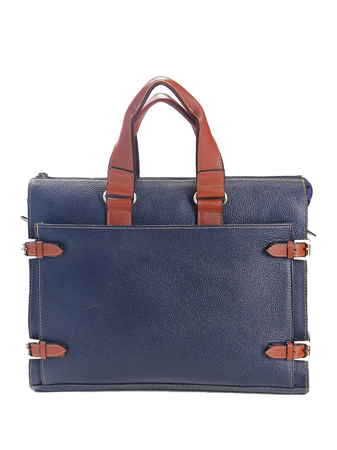 Calvadoss Men Solid Up To 17 Inch Leather Laptop Bag