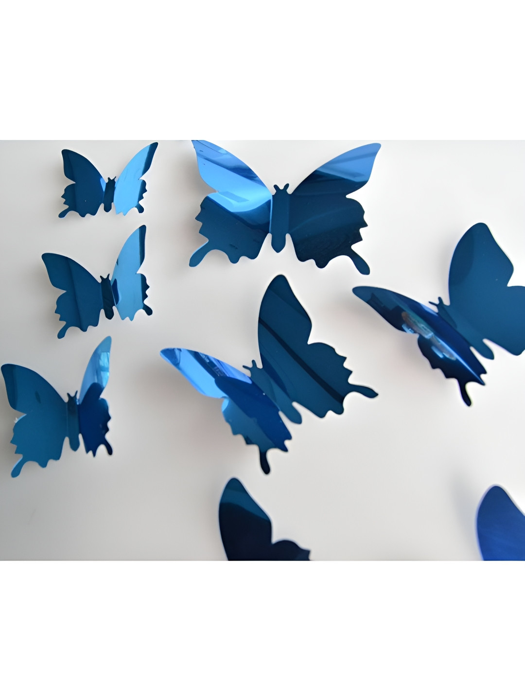 Jaamso Royals 12Pc Blue Butterfly Self-Adhesive Wall Sticker