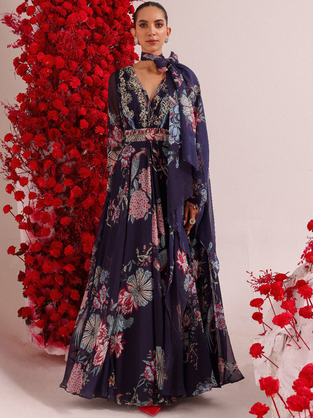 MONI K LABEL women Floral Printed Ethnic Dresses