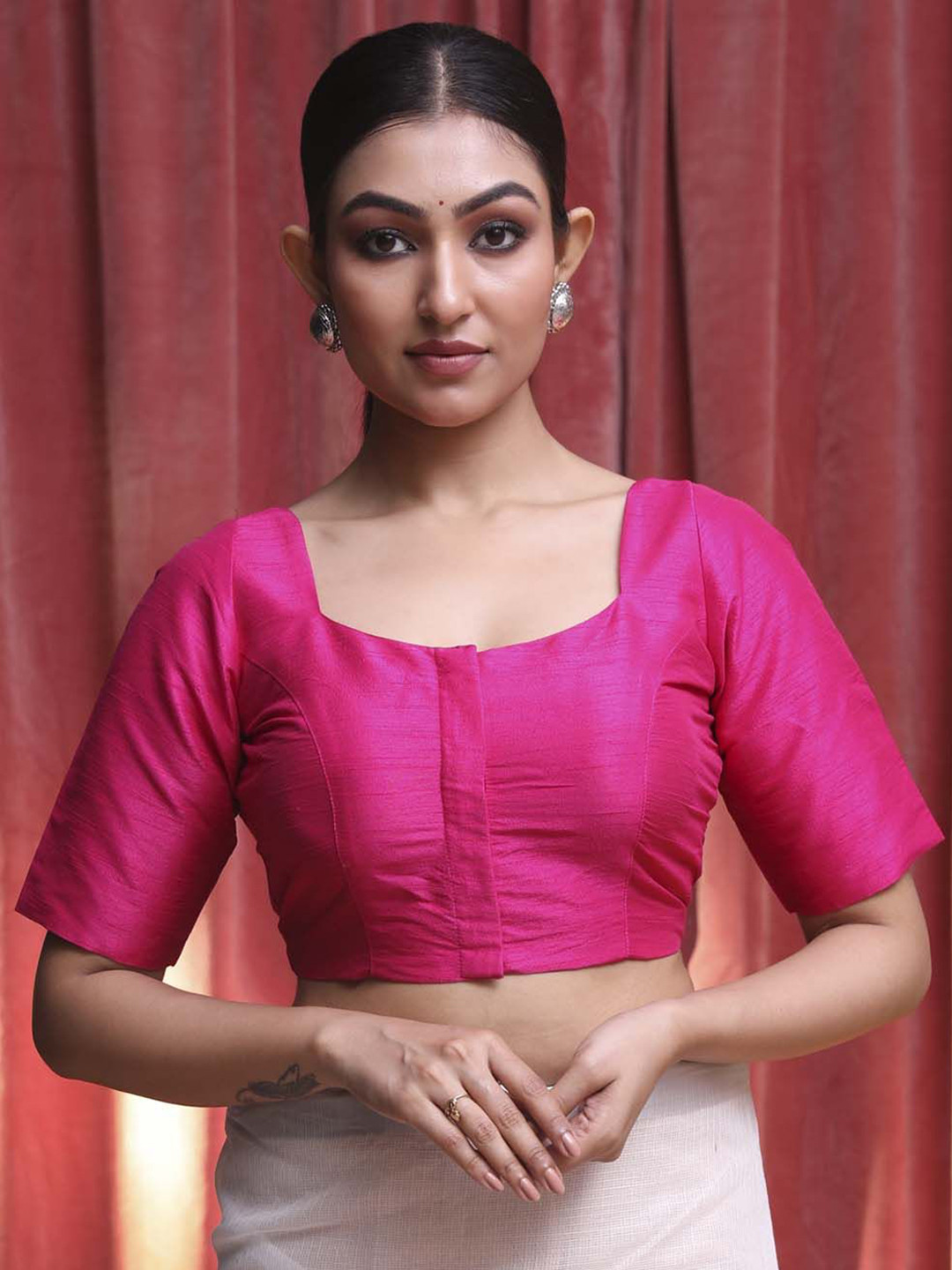 Indethnic Square Neck Saree Blouse