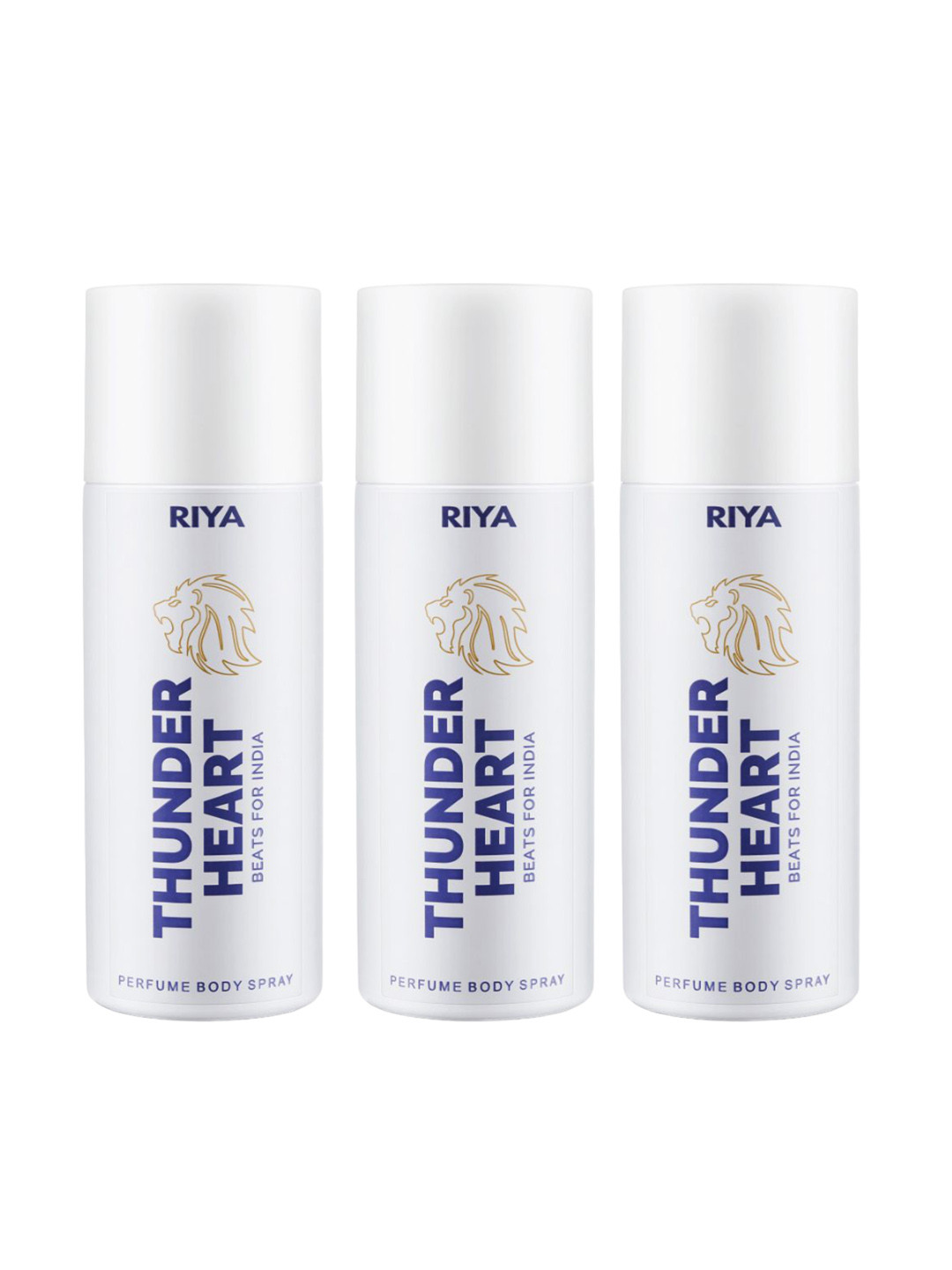 RIYA Set Of 3 Thunderheart White Deodorant Body Spray- 150 ml Each