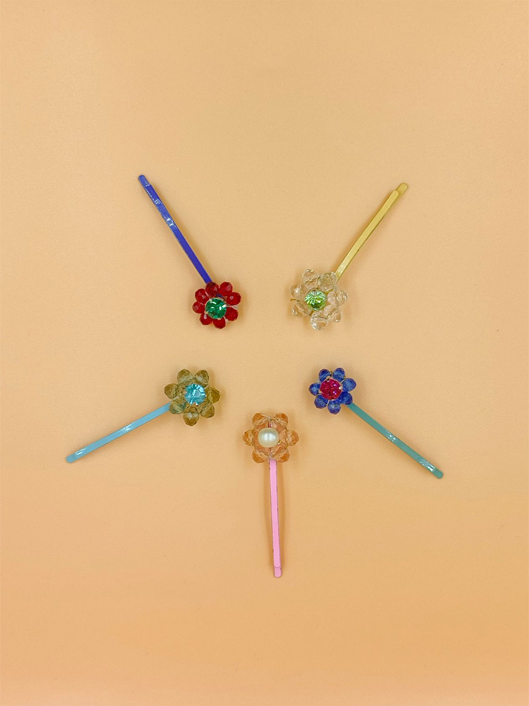Choko Set of 5 Girls Embellished Bobby Pins
