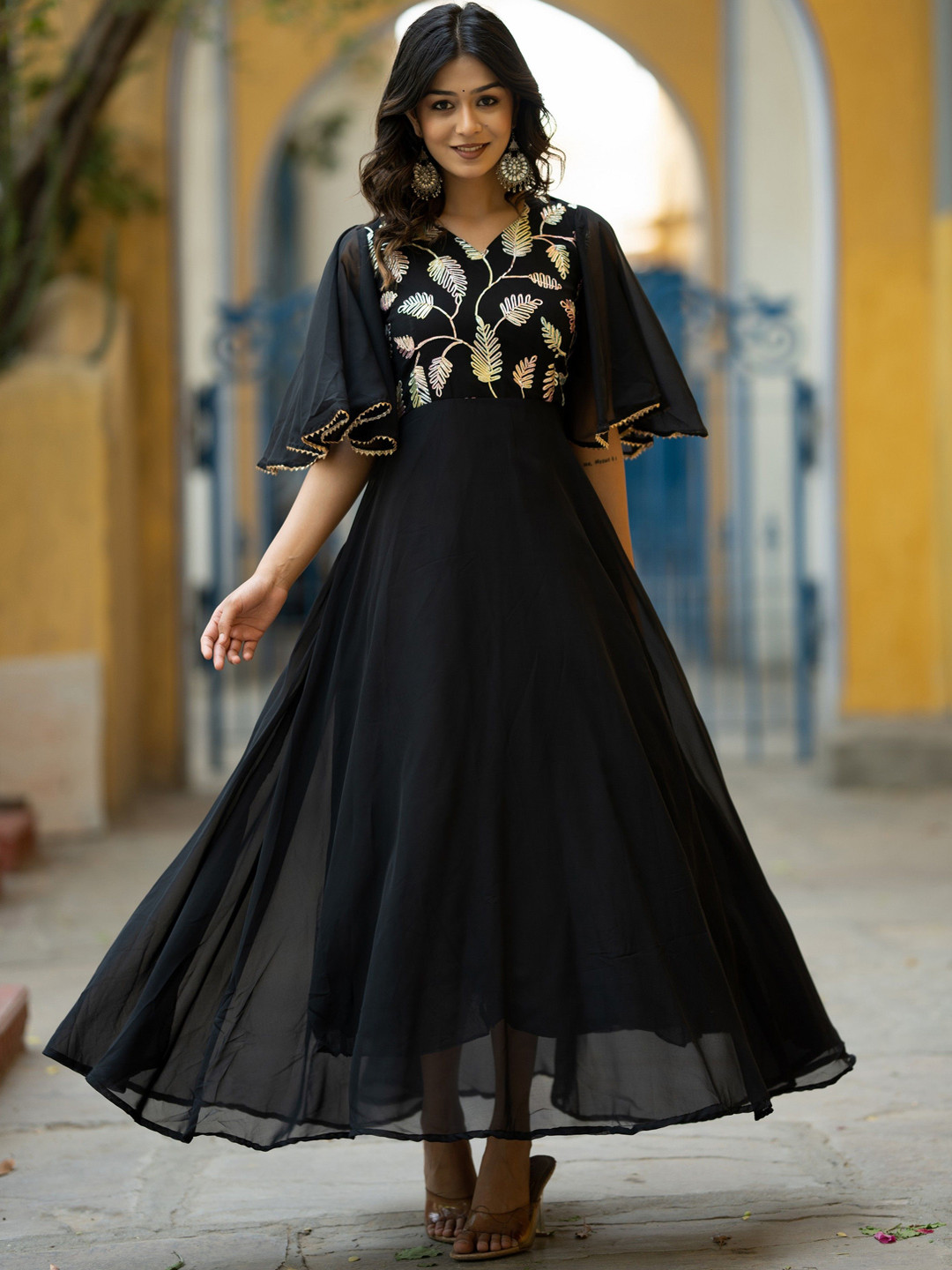 ASPORA Women Embroidered Gown Ethnic Dresses