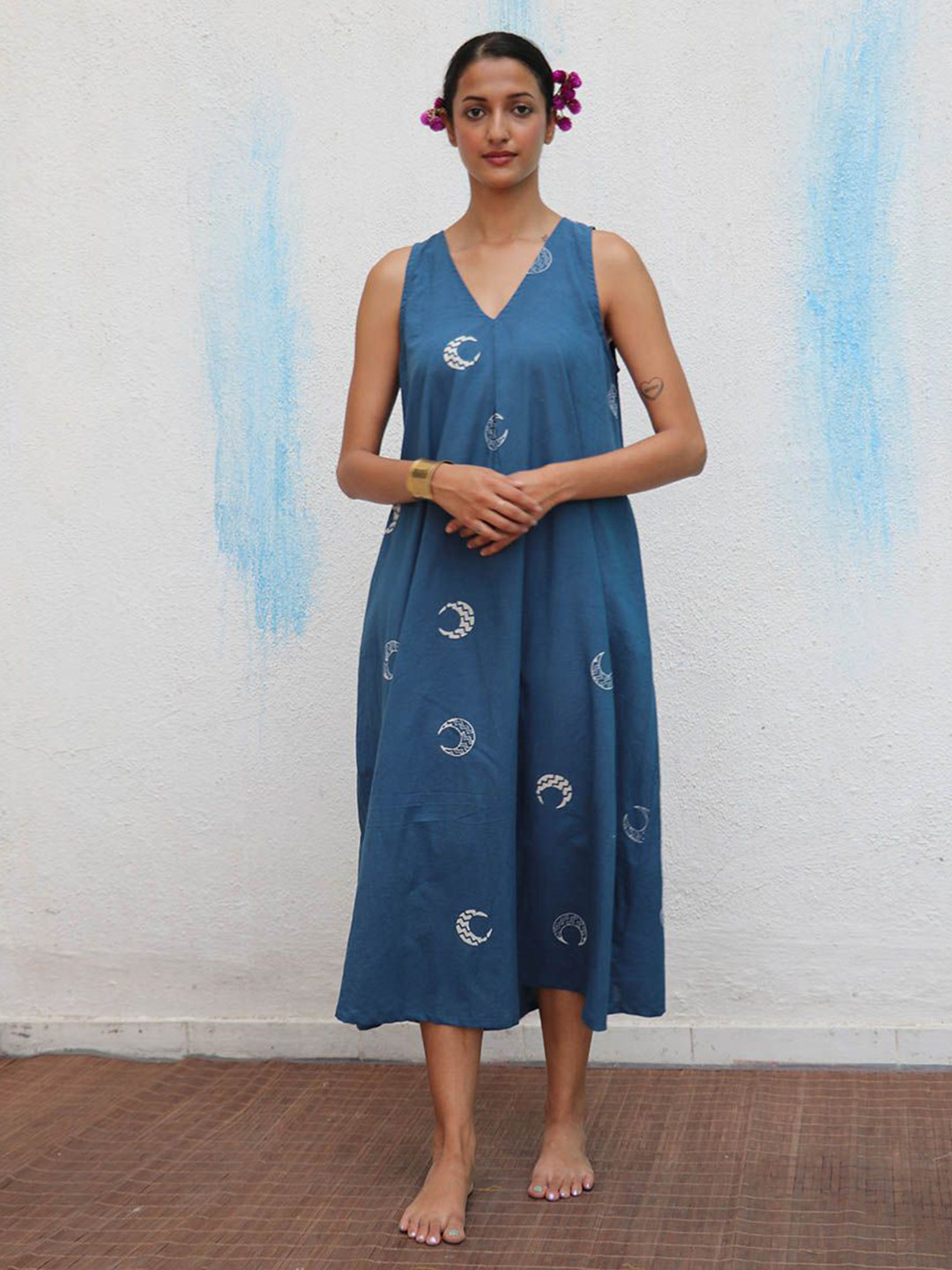 Chidiyaa Floral Print A-Line Midi Dress
