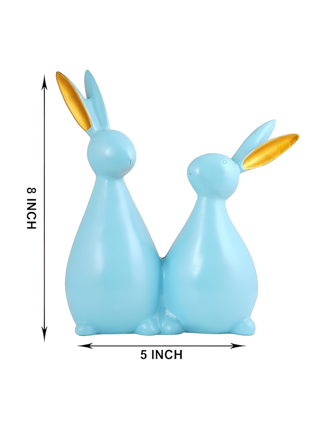 Zart Rabbit Green Polyresin Glossy Living Room Medium Showpiece - 8 Inches