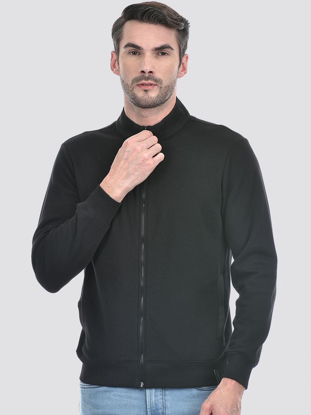 Numero Uno Men Front-Open Cotton Sweatshirt