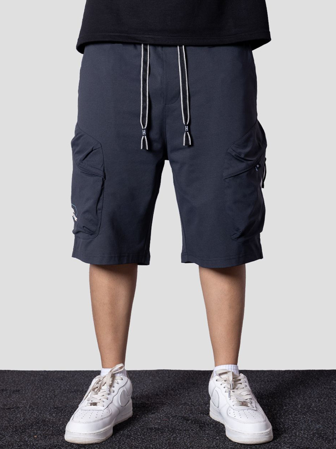 Hop Head Charcoal Utility Cargo Oversized Shorts