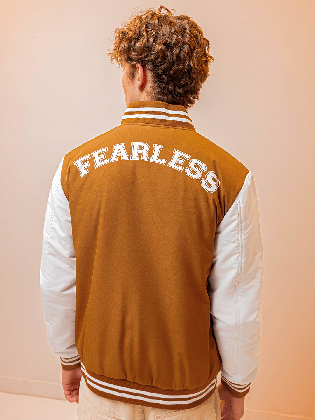 Beyoung Men Cotton Varsity Jacket with Embroidered