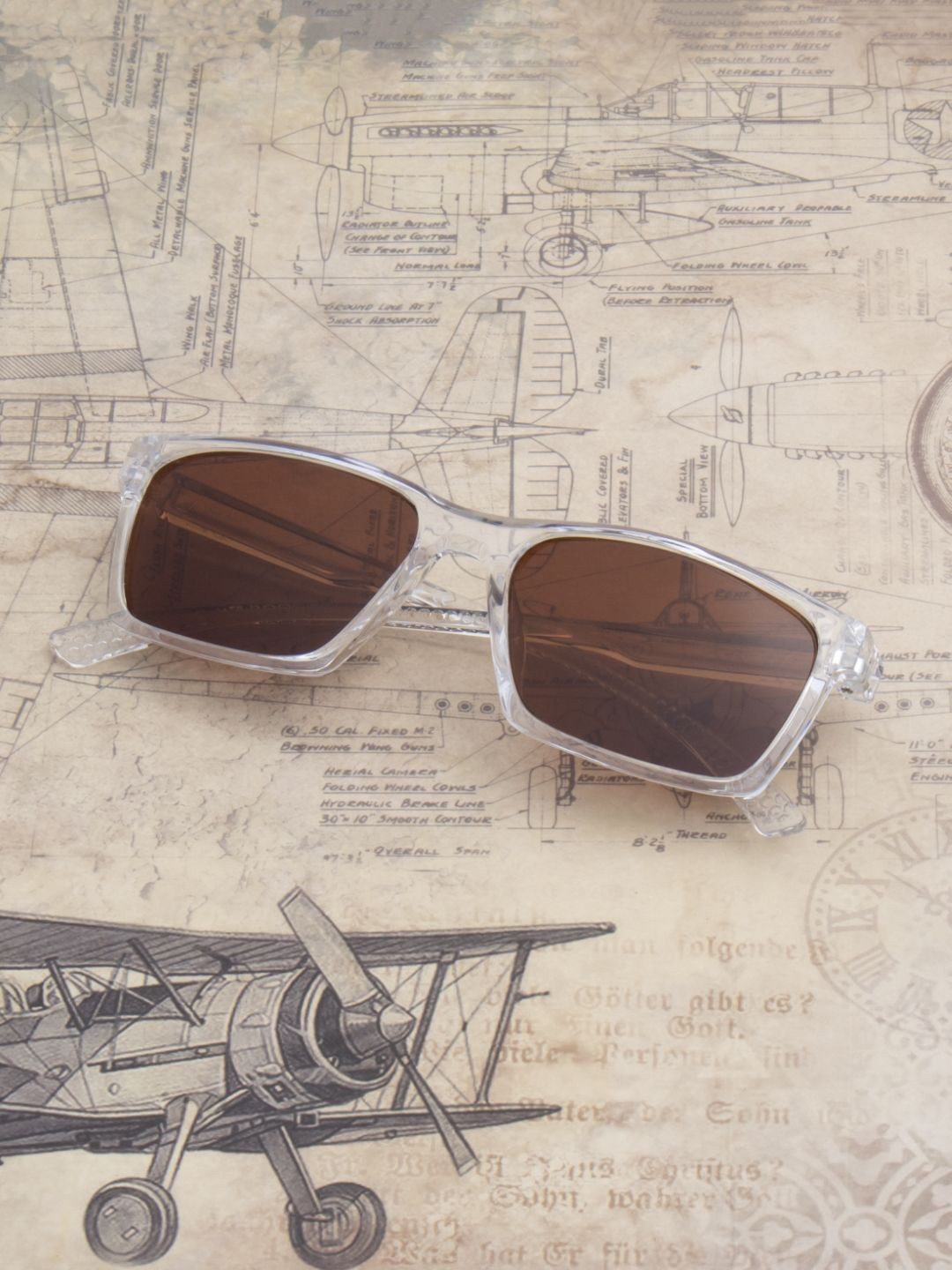 Ted Smith Crystal-Brown Sports Aesthetic Mens Sunglasses with Polarised and UV Protected Lens