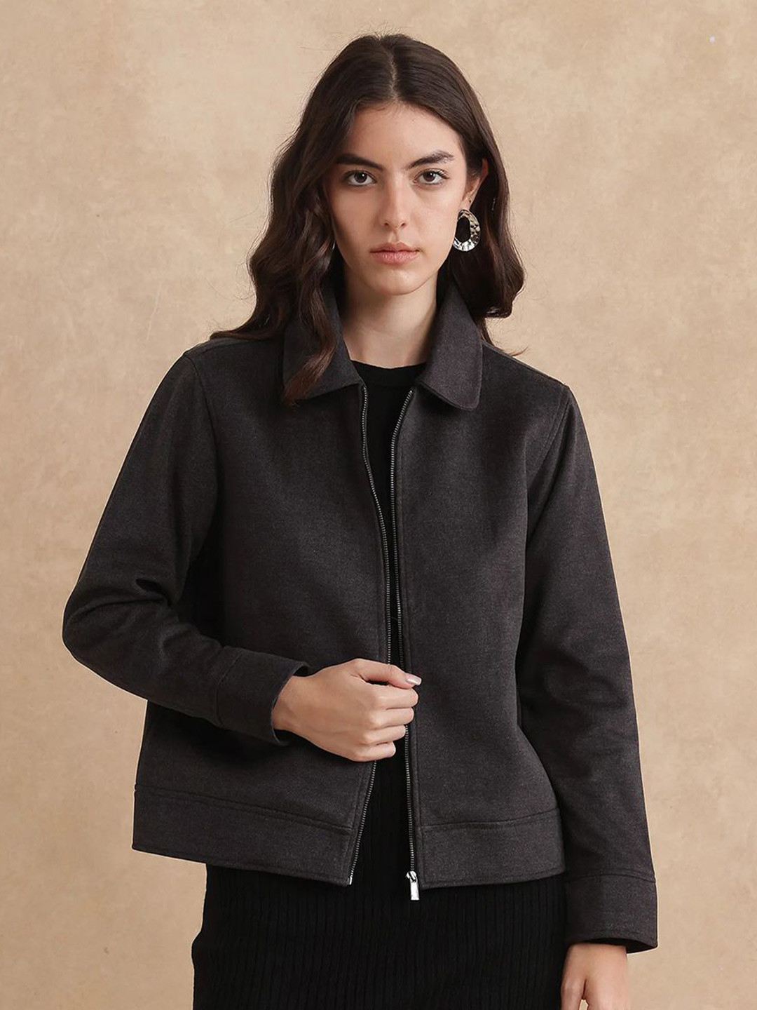 RAREISM Women GYMPIE Spread Collar Solid Casual Tailored Jacket