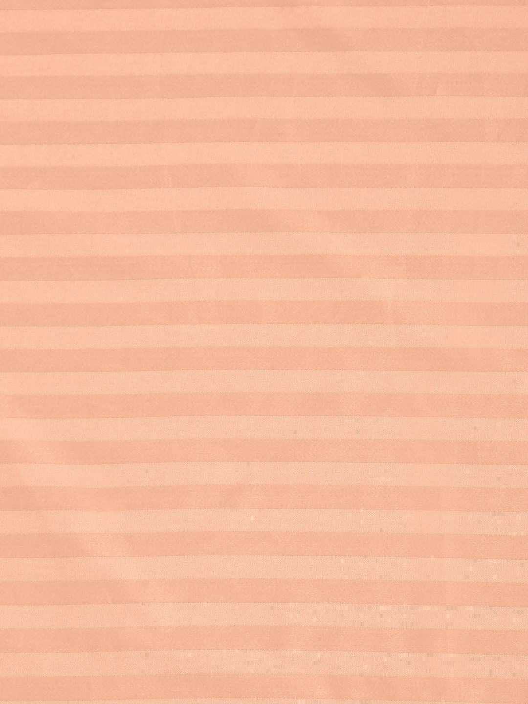 MARK HOME Peach-Coloured Striped Cotton 210 TC Bedsheet with 2 Pillow Covers-2.74mx2.74m