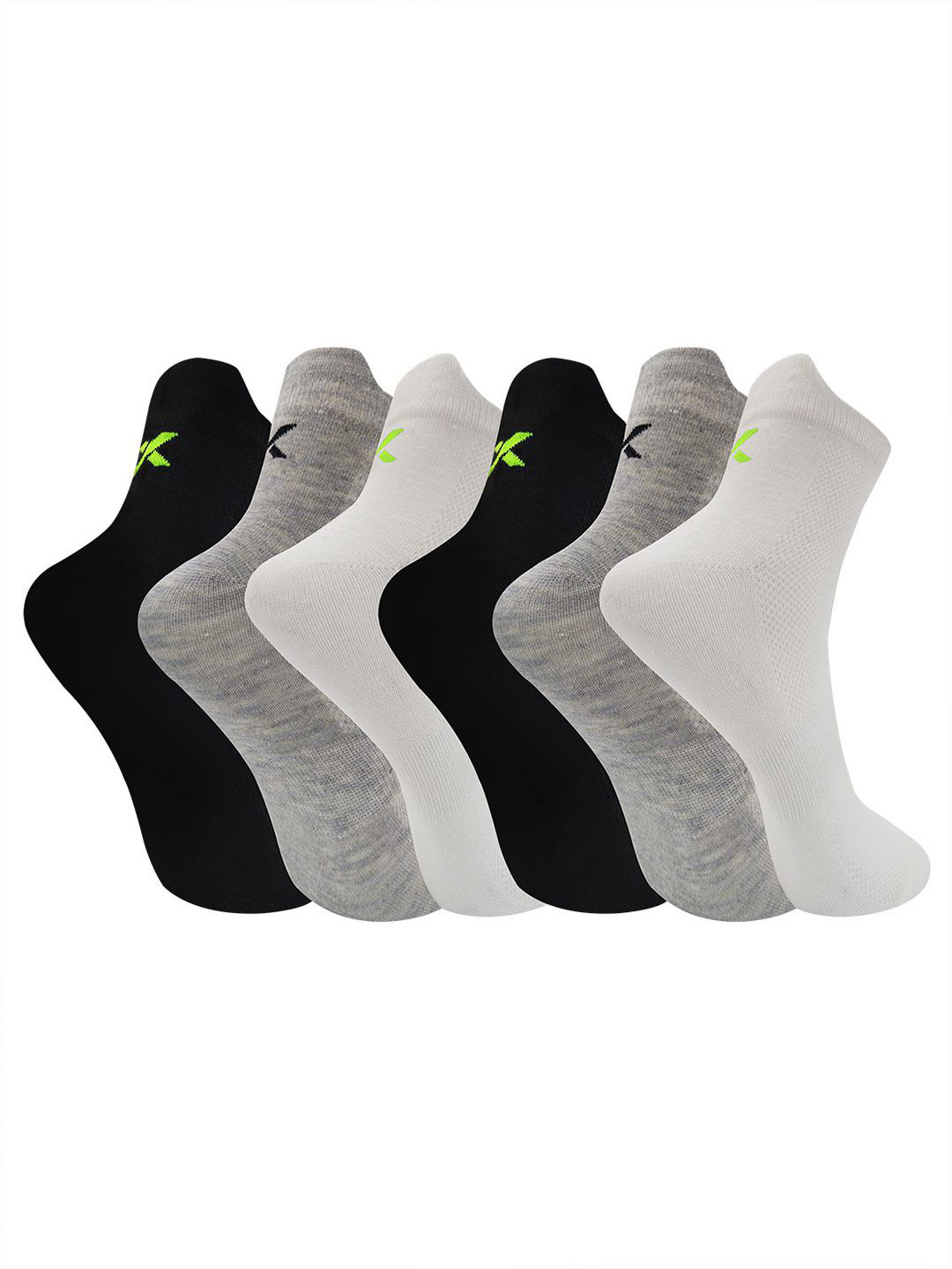 Xjarvis Unisex Pack Of 6 Super Soft & Odour-Free Breathable Ankle-Length Cotton Socks