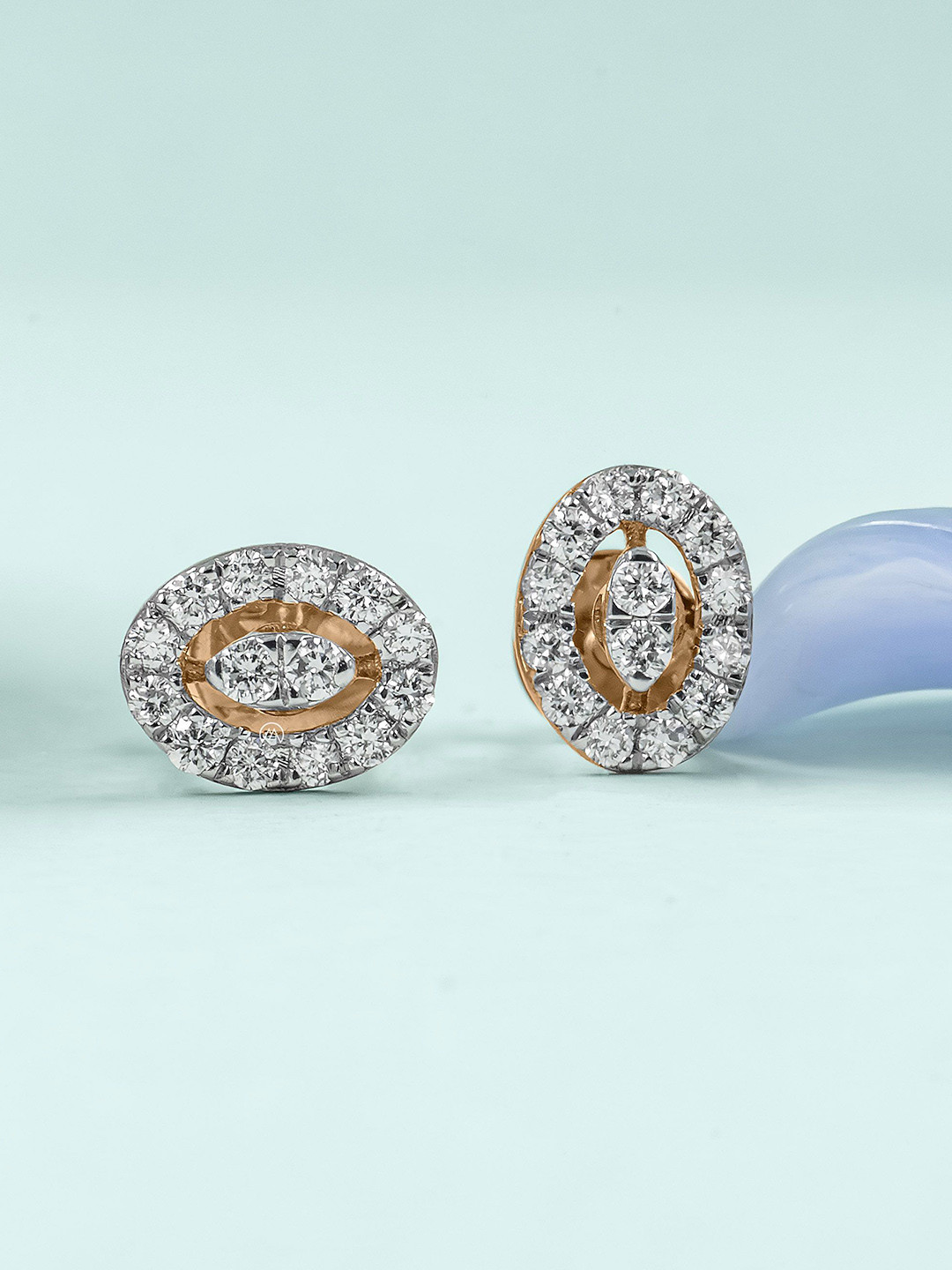 MAIORA Women 14K Rose Gold 1.59 gm Diamond 0.36 CT Earrings