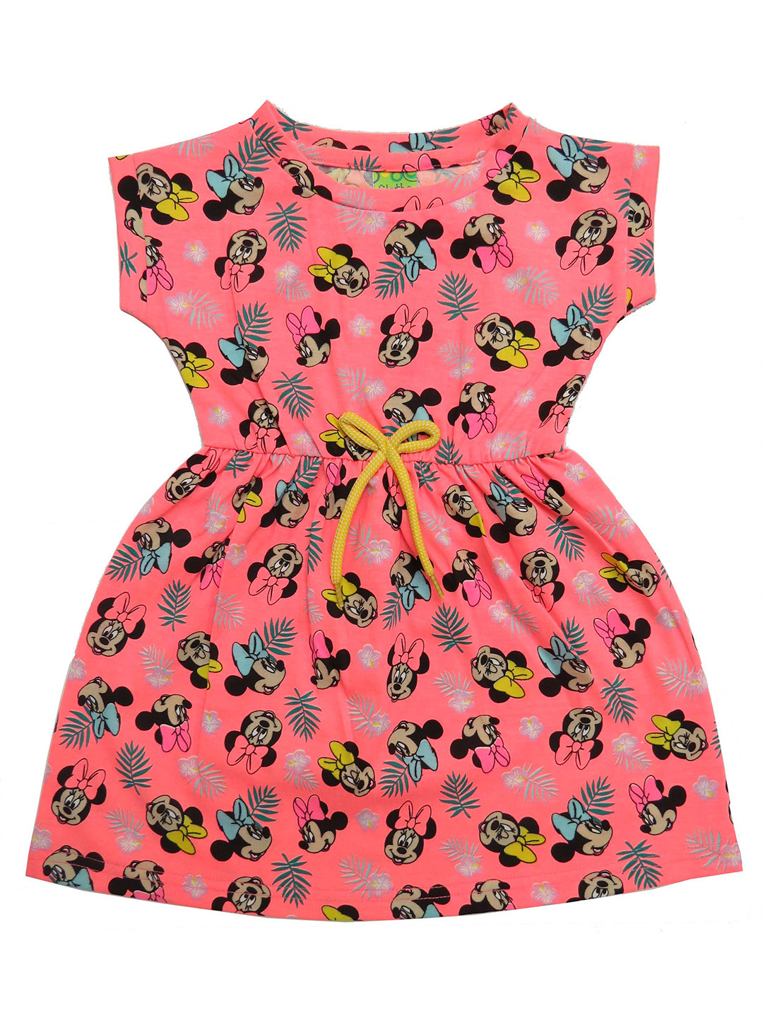 Clothe Funn Girls Cartoon Printed Fit and Flare Dress